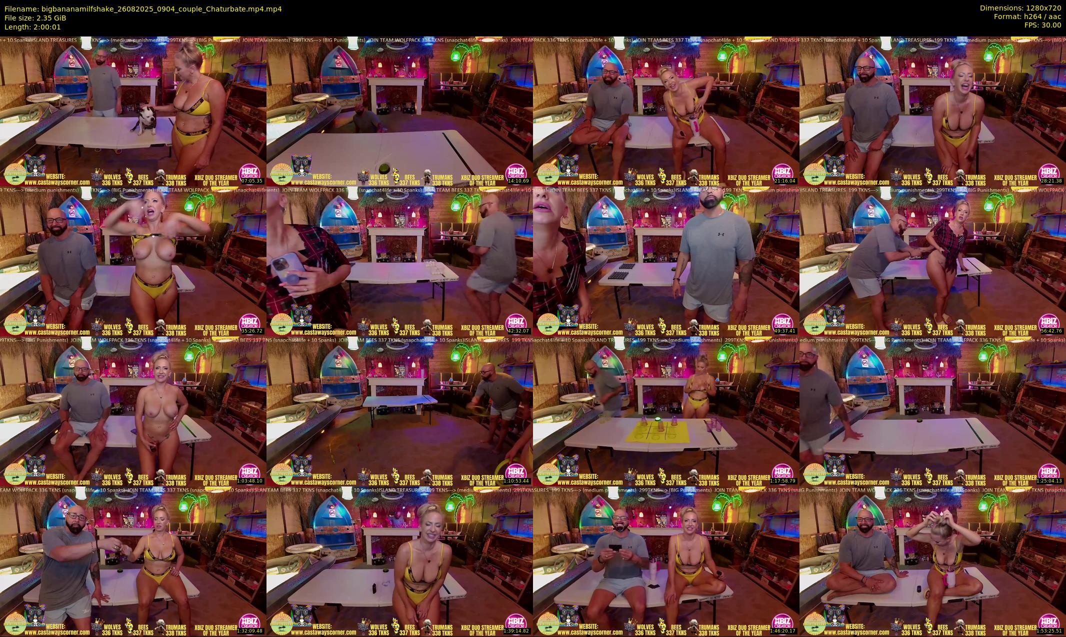 bigbananamilfshake — 121 minute Chaturbate couple cam show recording, 720p, Aug 26, 2025