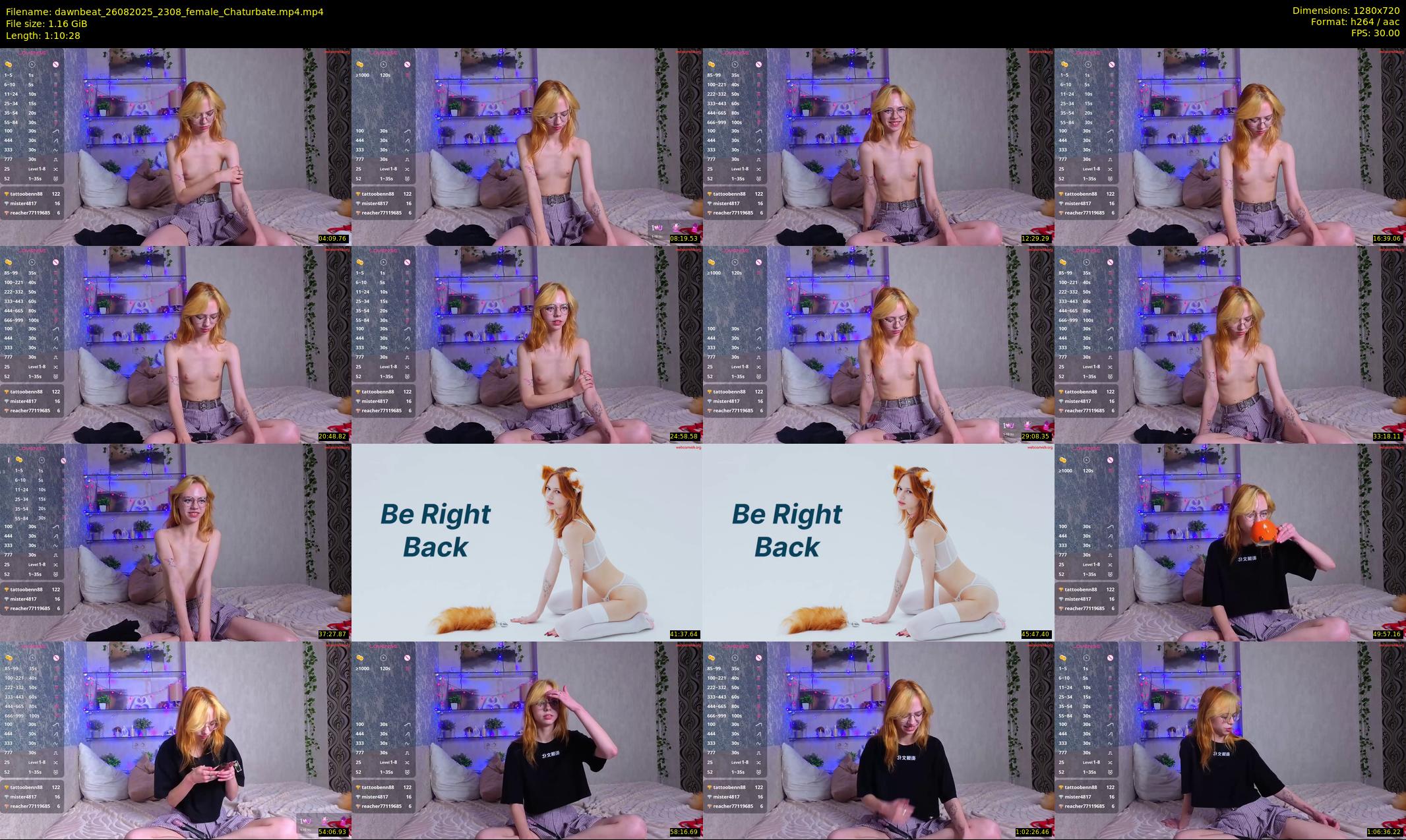 dawnbeat — 71 minute Chaturbate female cam show recording, 720p, Aug 26, 2025