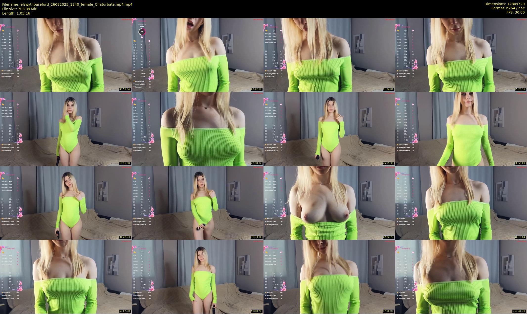 elswythbareford — 66 minute Chaturbate female cam show recording, 720p, Aug 26, 2025