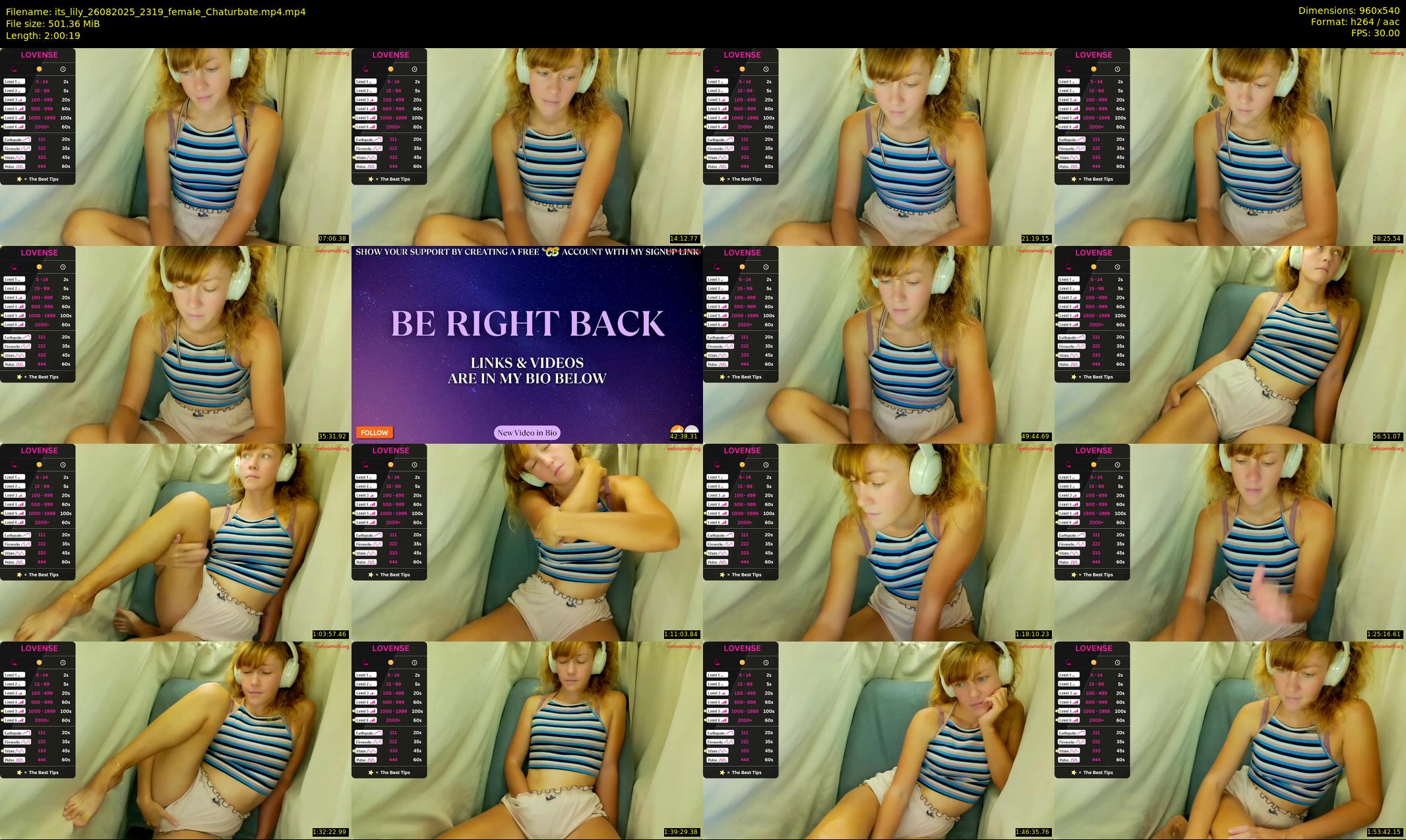 its_lily — 121 minute Chaturbate female cam show recording, 480p, Aug 26, 2025