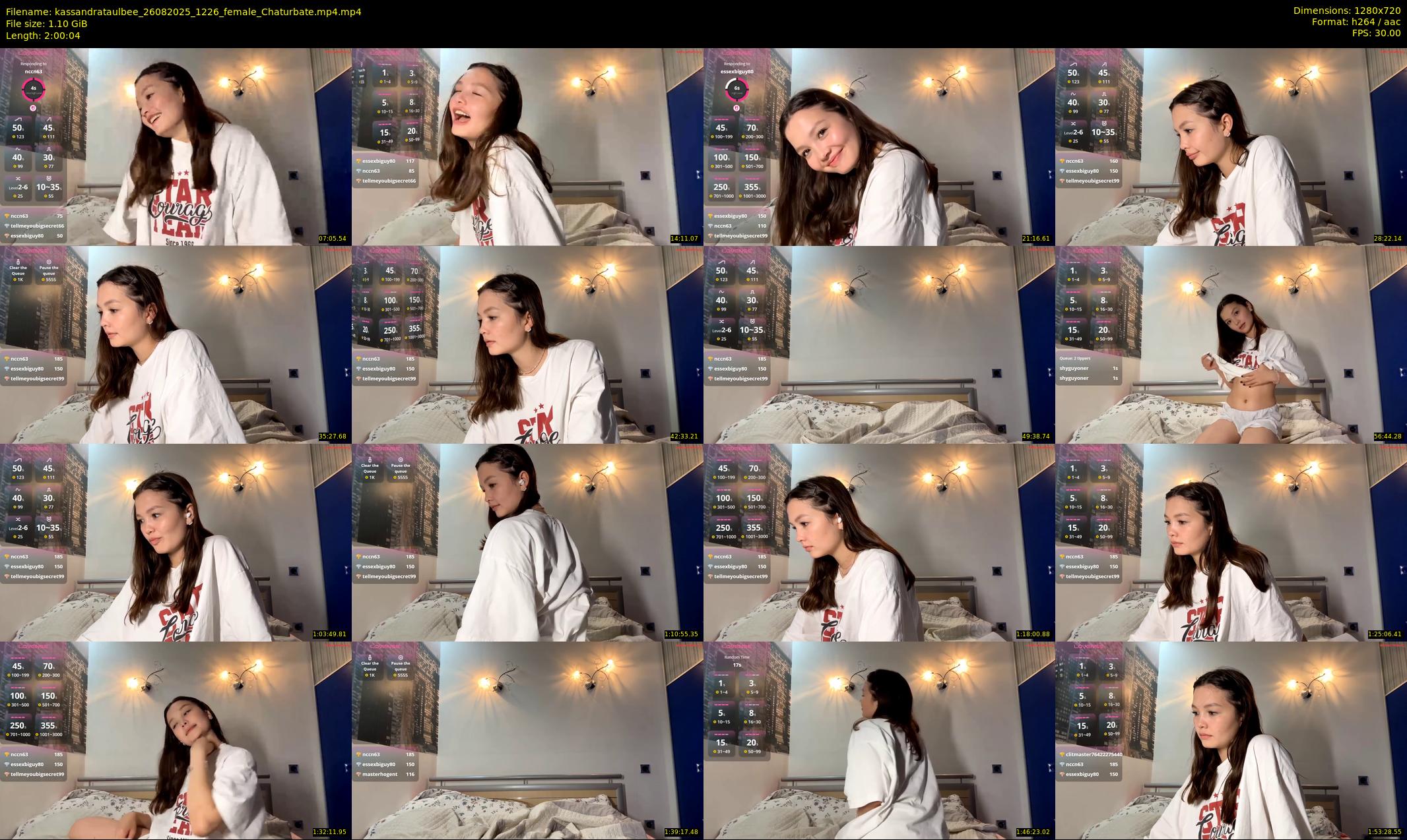 kassandrataulbee — 121 minute Chaturbate female cam show recording, 720p, Aug 26, 2025