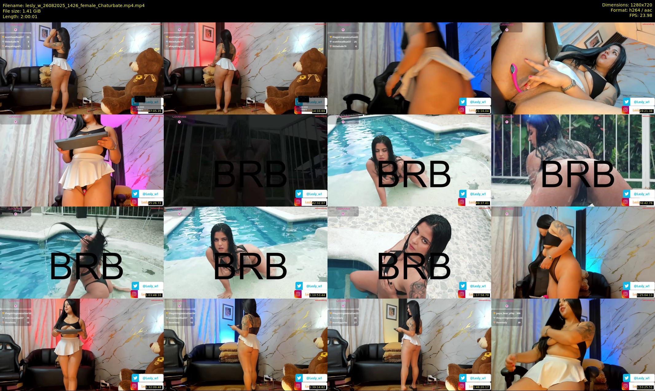 lesly_w — 121 minute Chaturbate female cam show recording, 720p, Aug 26, 2025