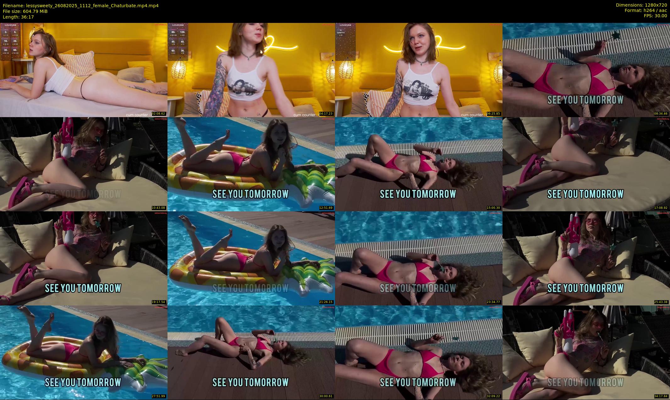 lessysweety — 37 minute Chaturbate female cam show recording, 720p, Aug 26, 2025