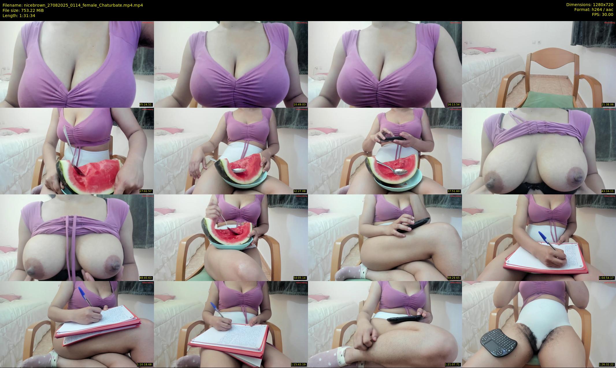 nicebrown — 92 minute Chaturbate female cam show recording, 720p, Aug 27, 2025