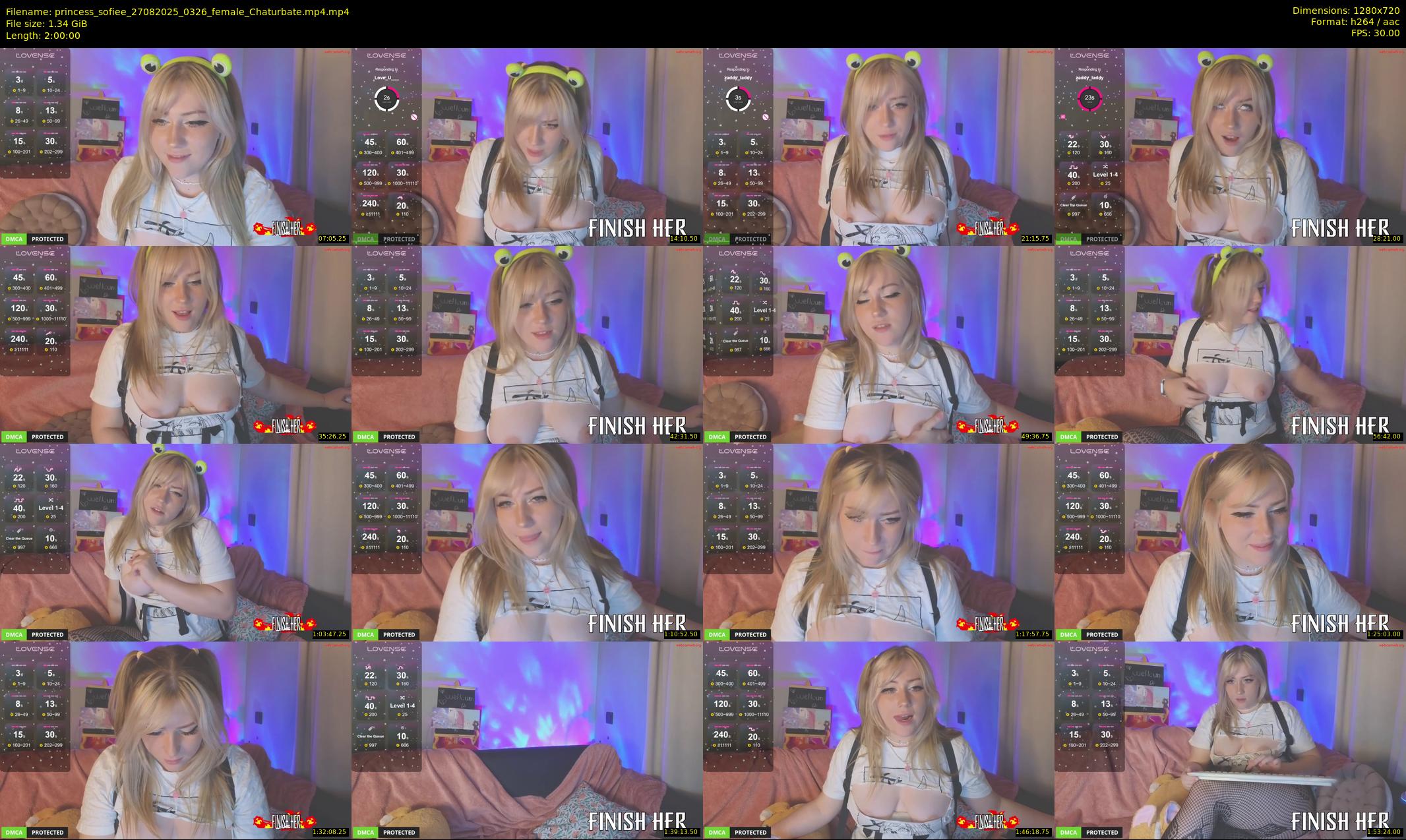 princess_sofiee — 120 minute Chaturbate female cam show recording, 720p, Aug 27, 2025