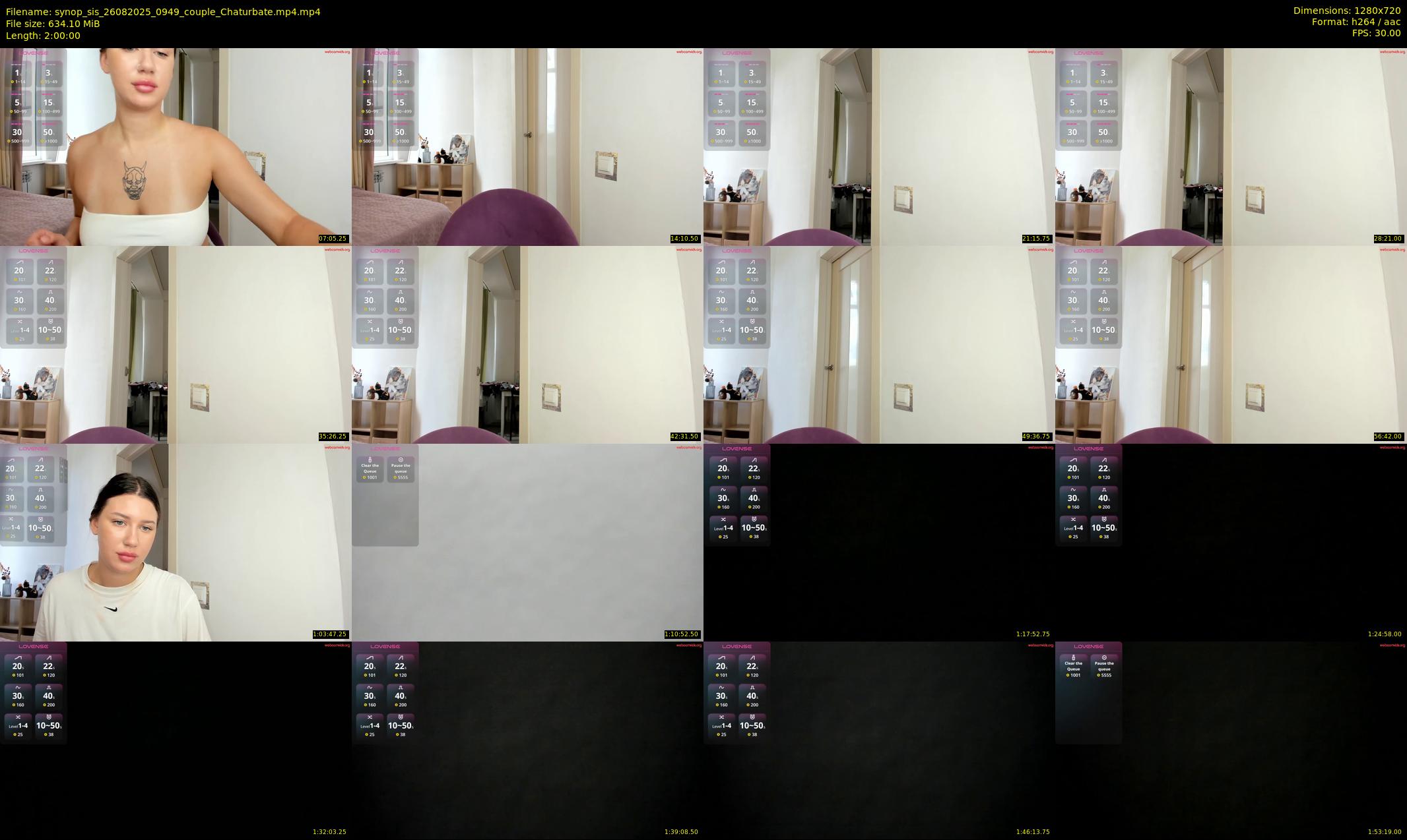 synop_sis — 120 minute Chaturbate couple cam show recording, 720p, Aug 26, 2025