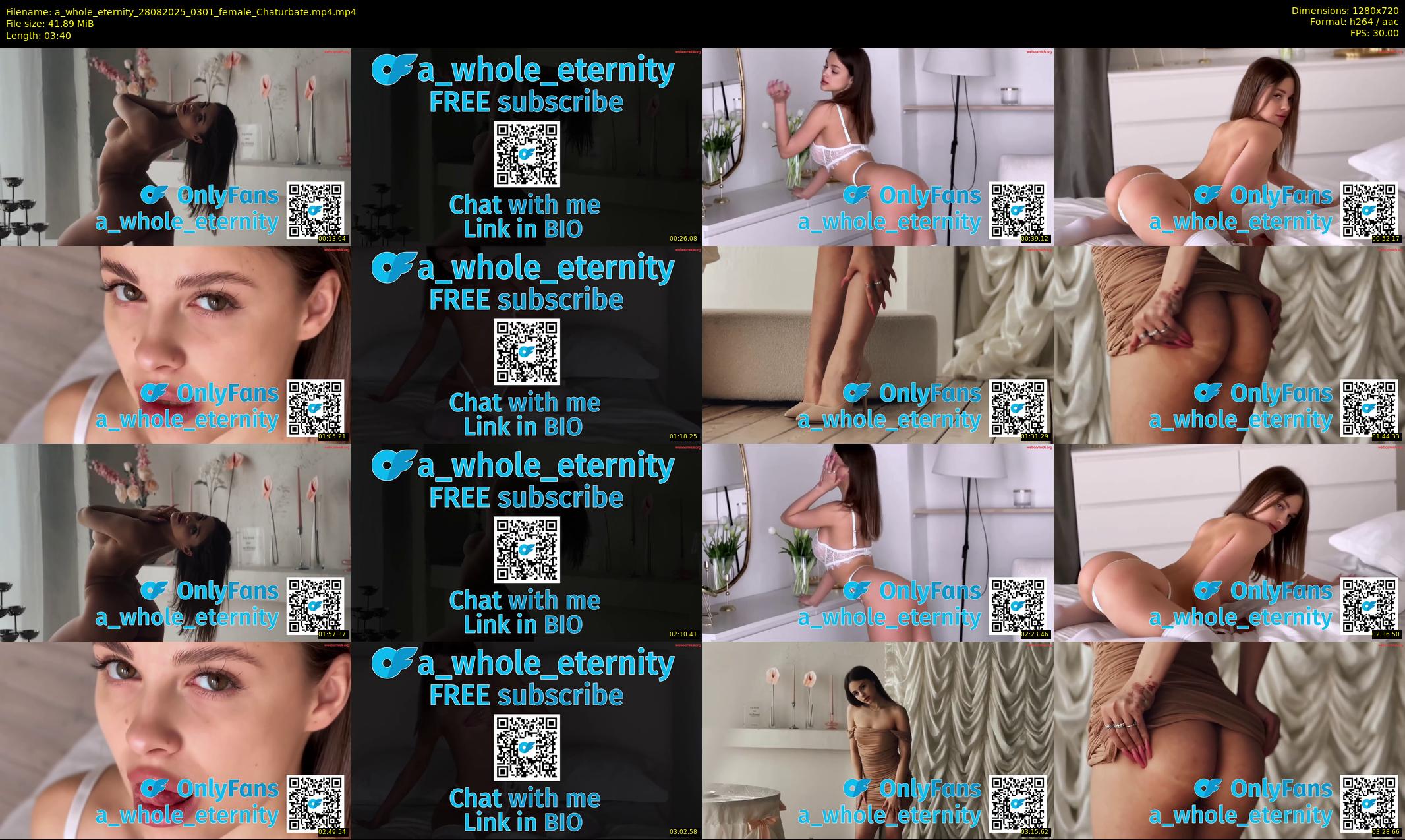 a_whole_eternity — 4 minute Chaturbate female cam show recording, 720p, Aug 28, 2025