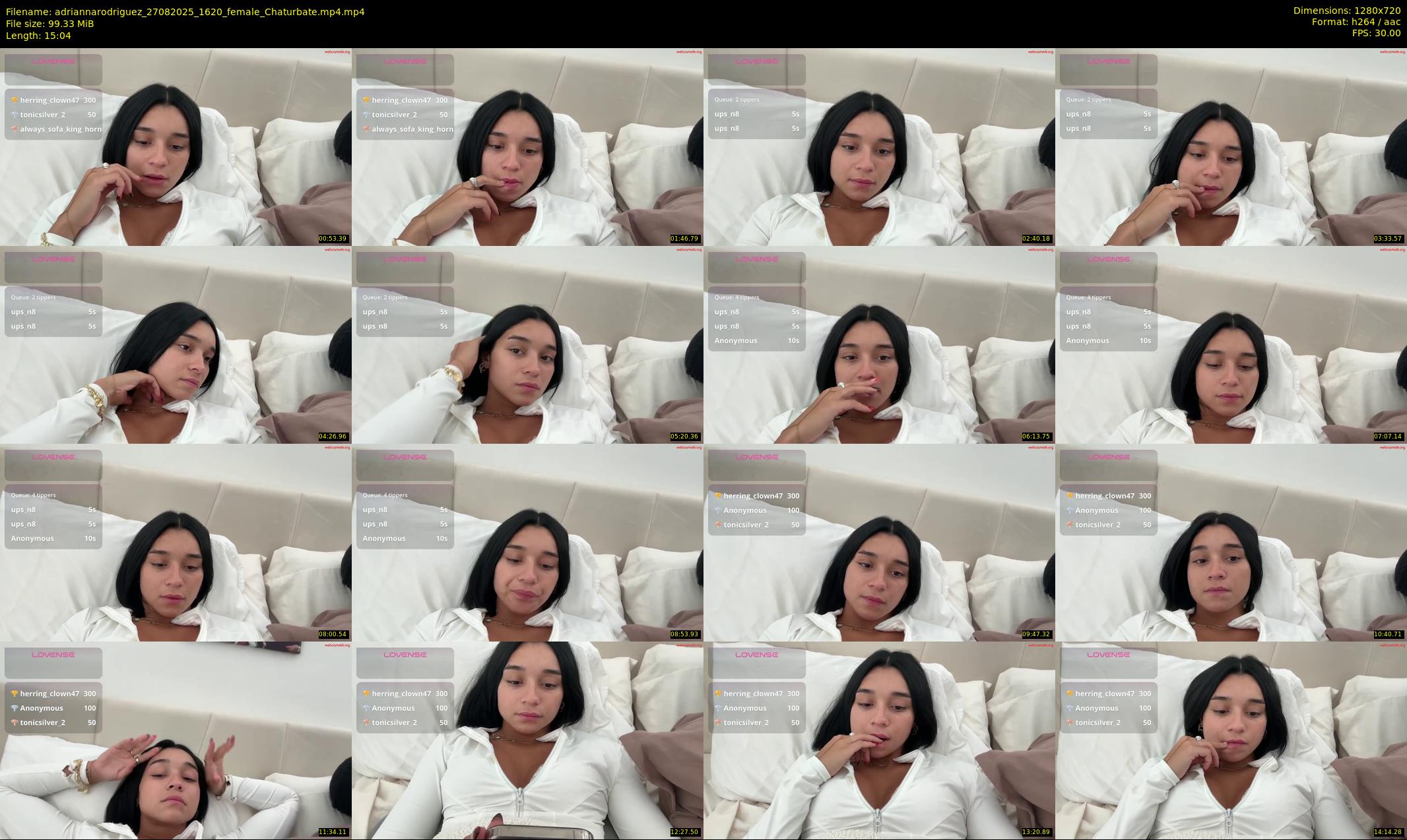 adriannarodriguez — 16 minute Chaturbate female cam show recording, 720p, Aug 27, 2025