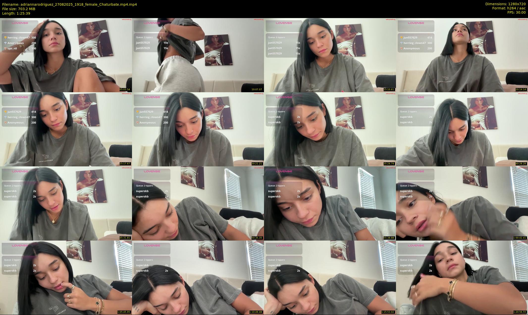 adriannarodriguez — 86 minute Chaturbate female cam show recording, 720p, Aug 27, 2025
