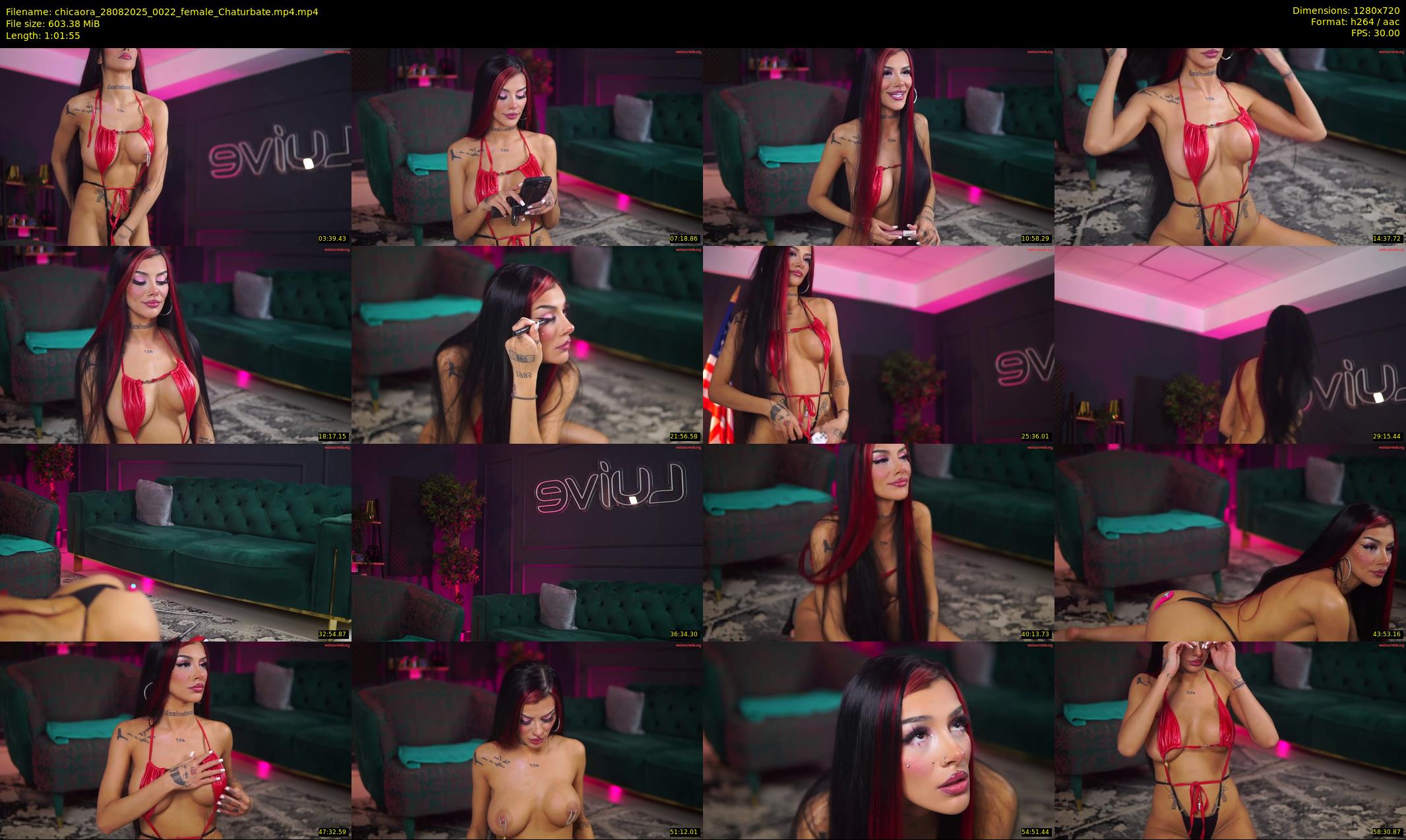 chicaora — 62 minute Chaturbate female cam show recording, 720p, Aug 28, 2025
