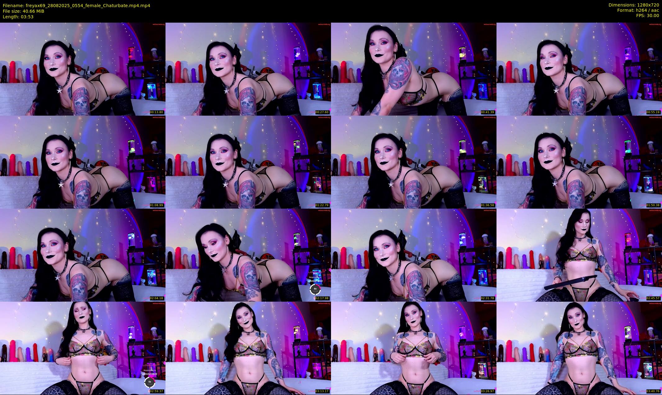 freyax69 — 4 minute Chaturbate female cam show recording, 720p, Aug 28, 2025