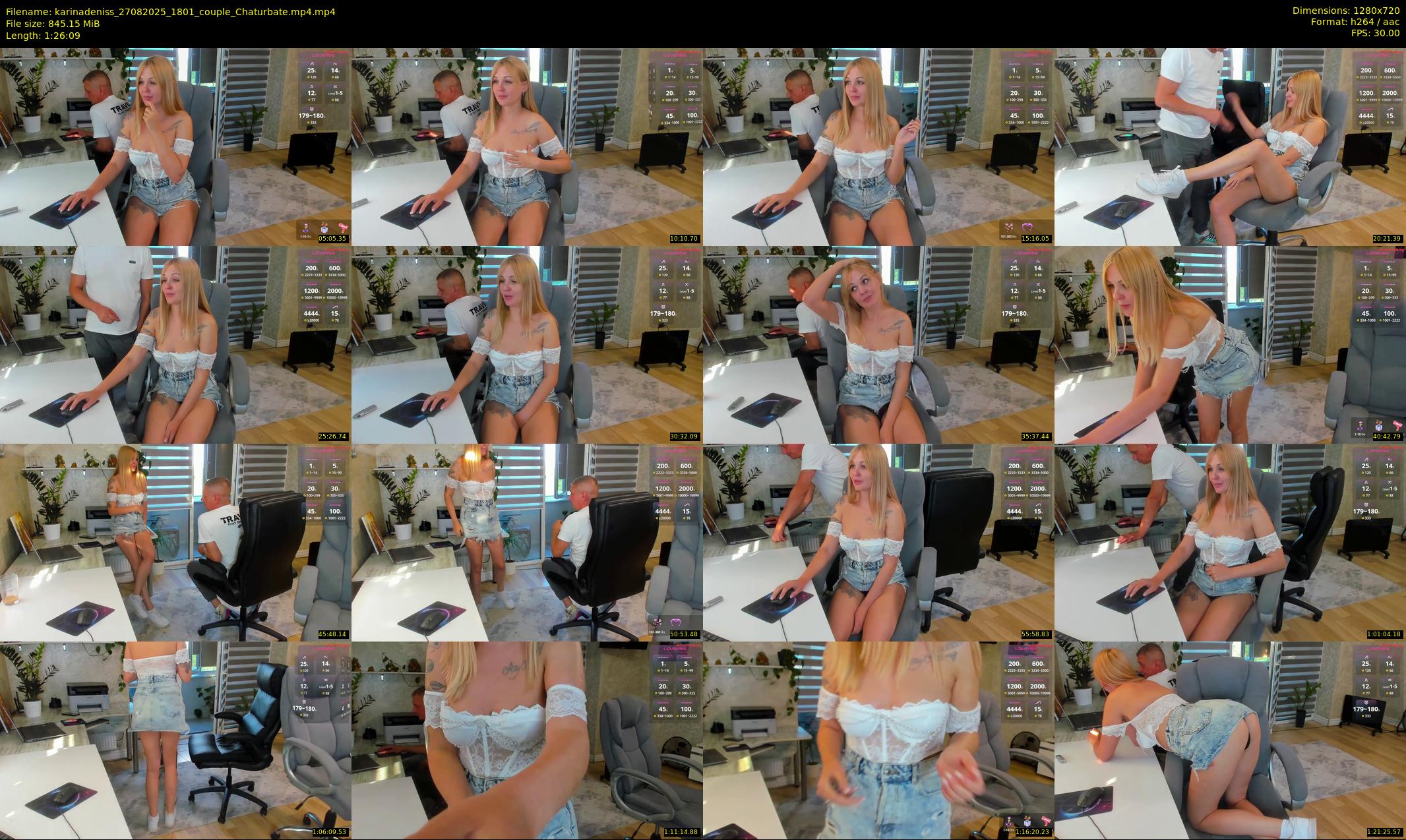 karinadeniss — 87 minute Chaturbate couple cam show recording, 720p, Aug 27, 2025