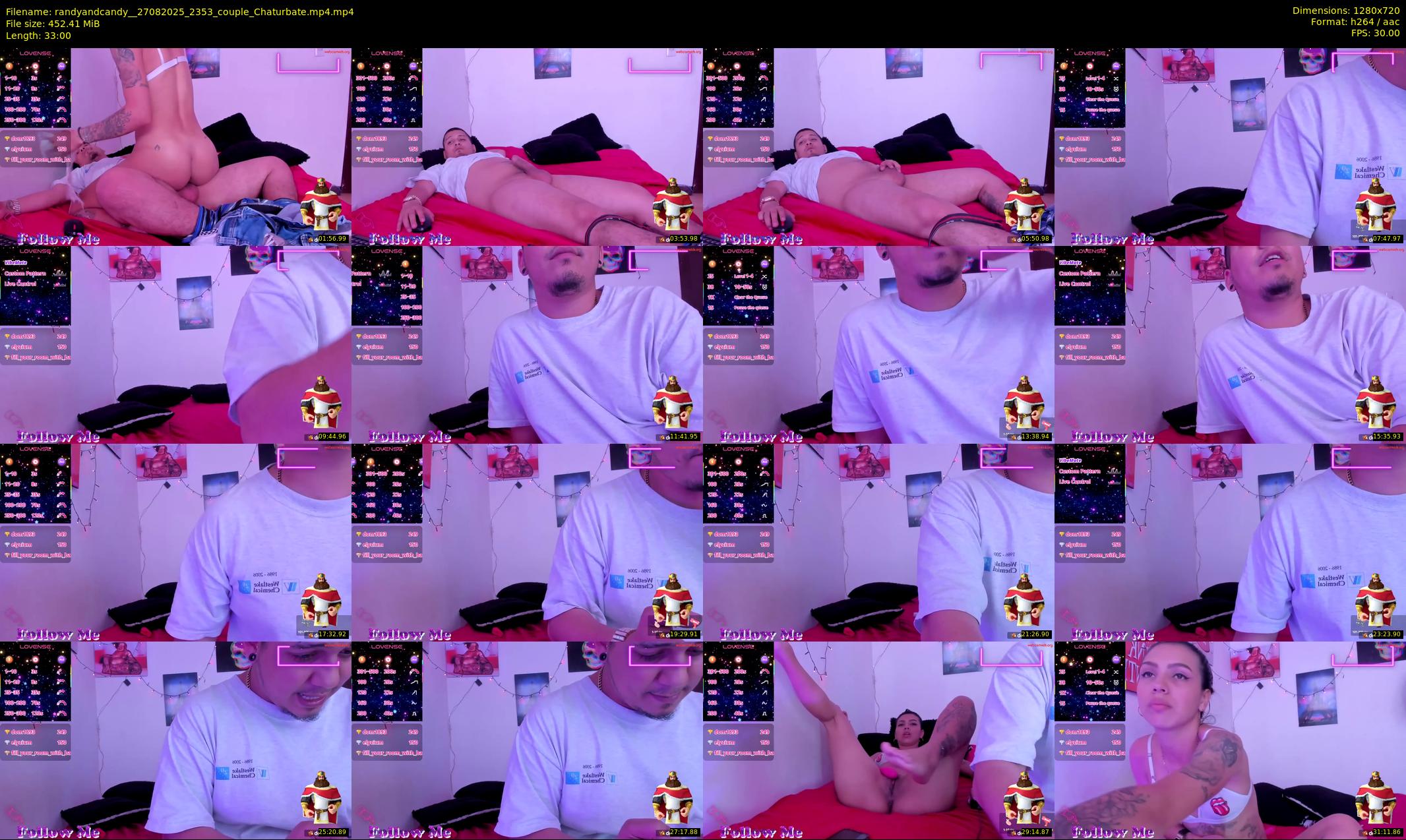 randyandcandy_ — 33 minute Chaturbate couple cam show recording, 720p, Aug 27, 2025