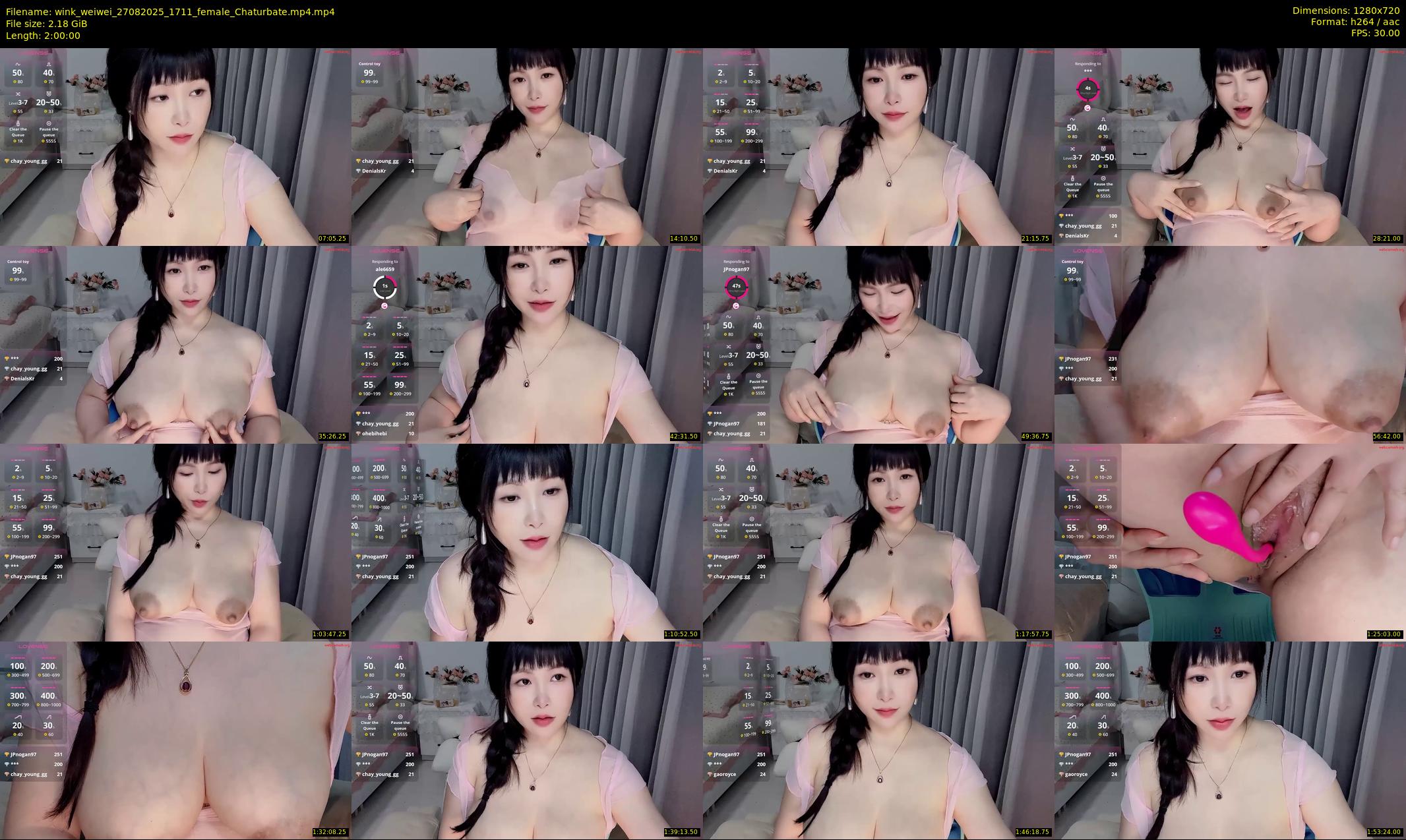 wink_weiwei — 120 minute Chaturbate female cam show recording, 720p, Aug 27, 2025