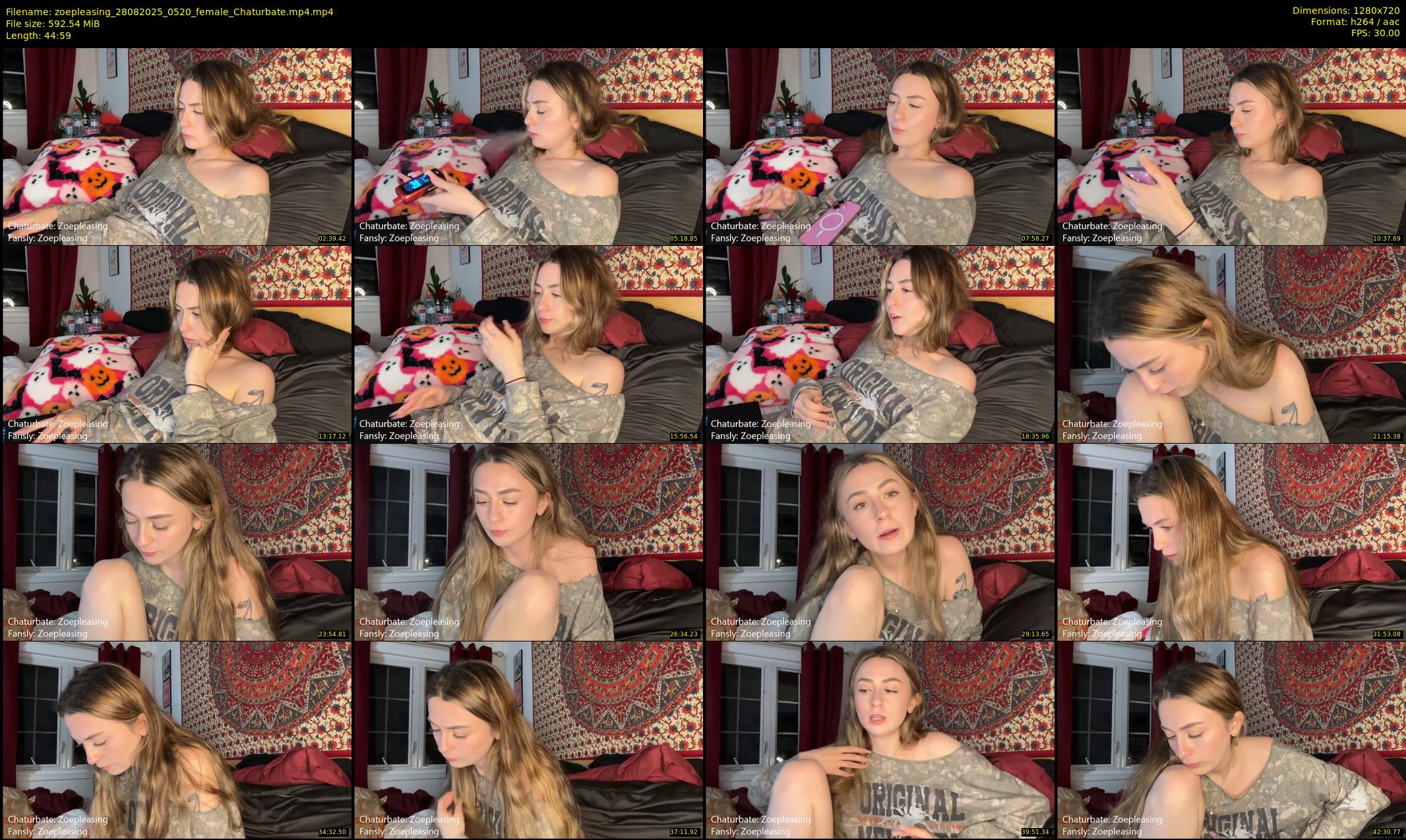 zoepleasing — 45 minute Chaturbate female cam show recording, 720p, Aug 28, 2025