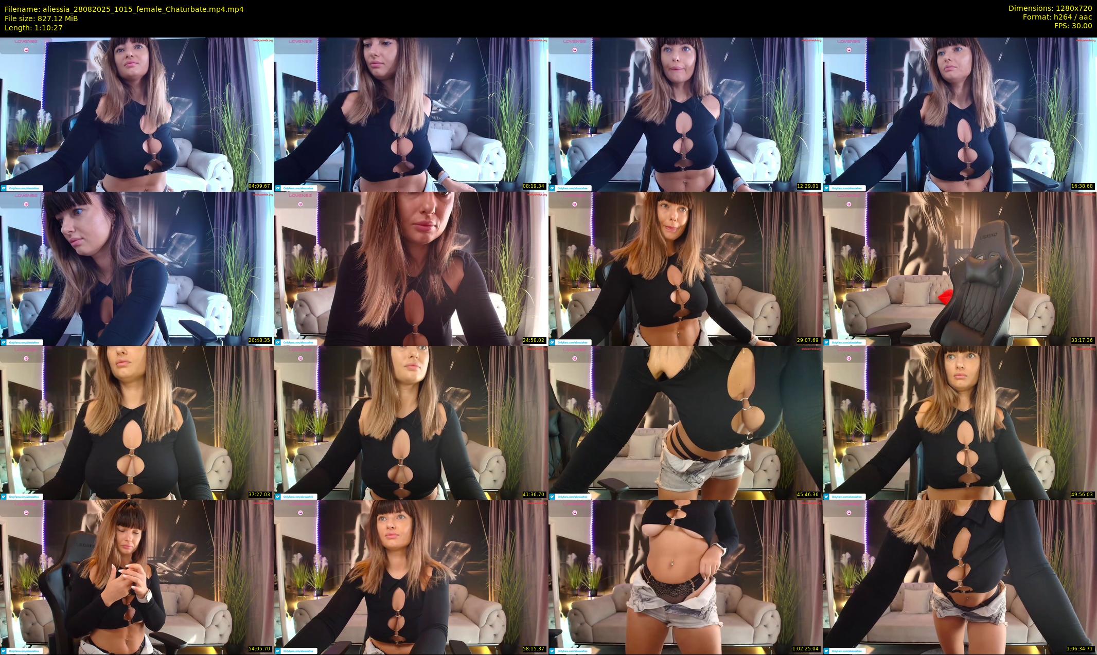 aliessia — 71 minute Chaturbate female cam show recording, 720p, Aug 28, 2025