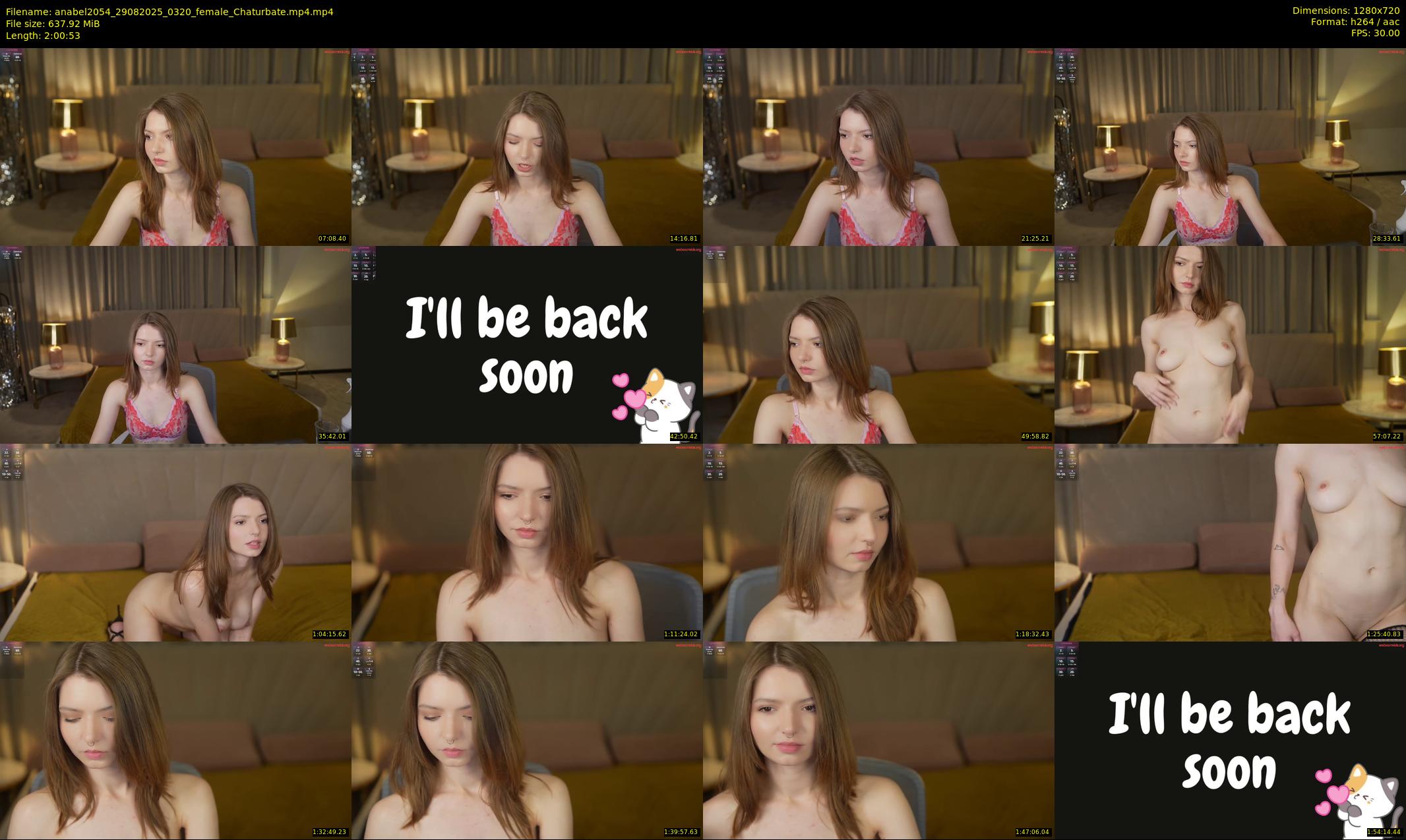 anabel2054 — 121 minute Chaturbate female cam show recording, 720p, Aug 29, 2025