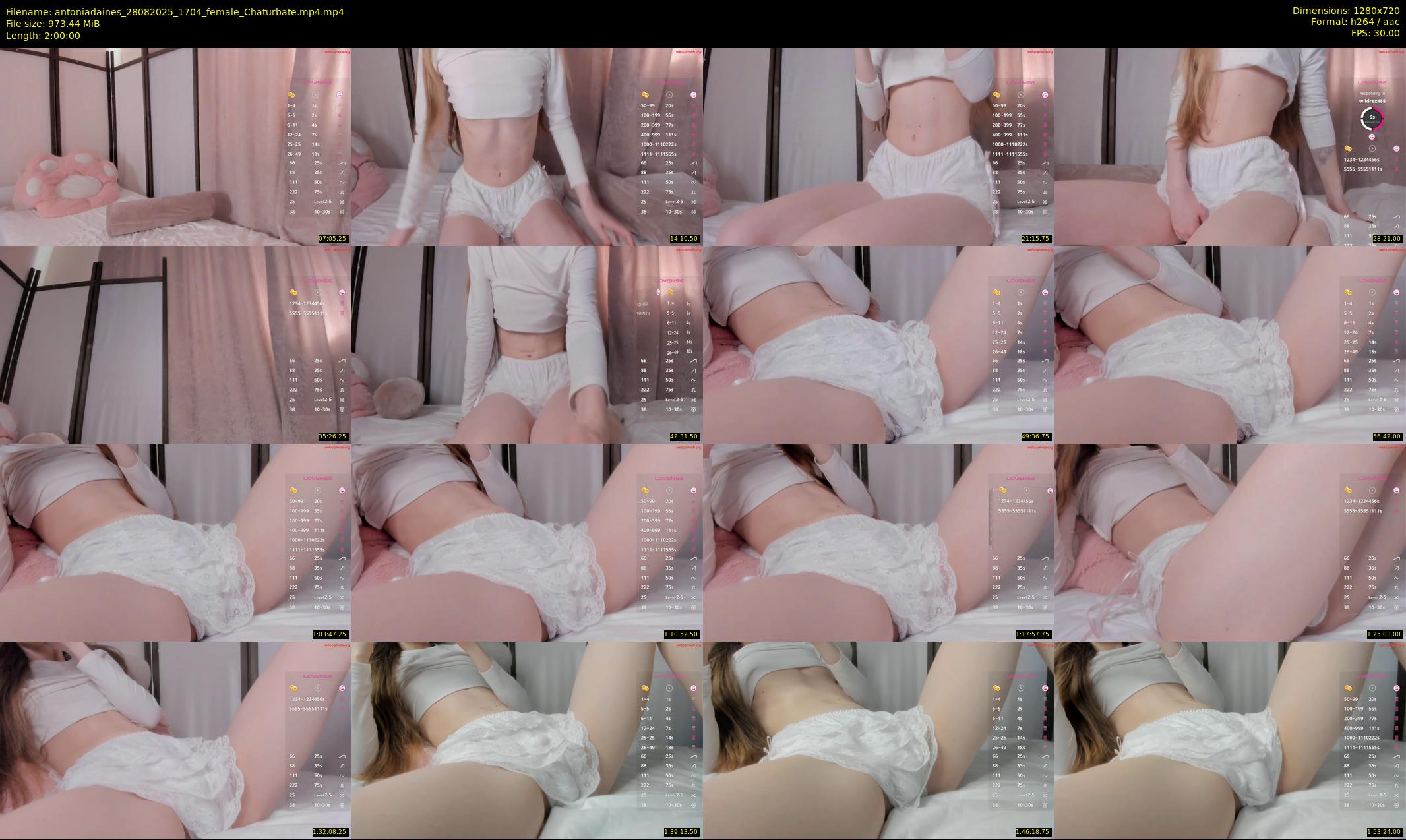 antoniadaines — 120 minute Chaturbate female cam show recording, 720p, Aug 28, 2025