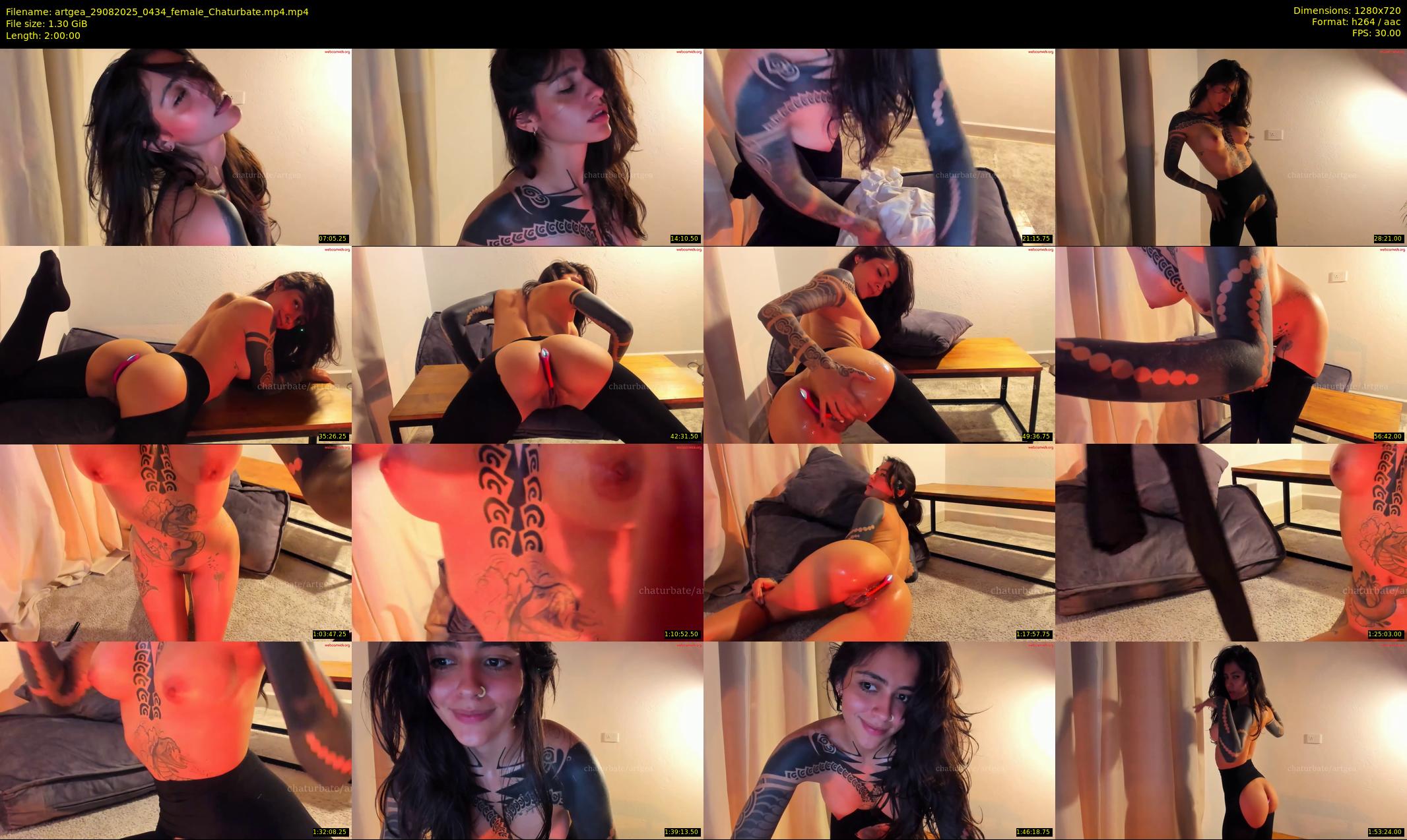 artgea — 120 minute Chaturbate female cam show recording, 720p, Aug 29, 2025