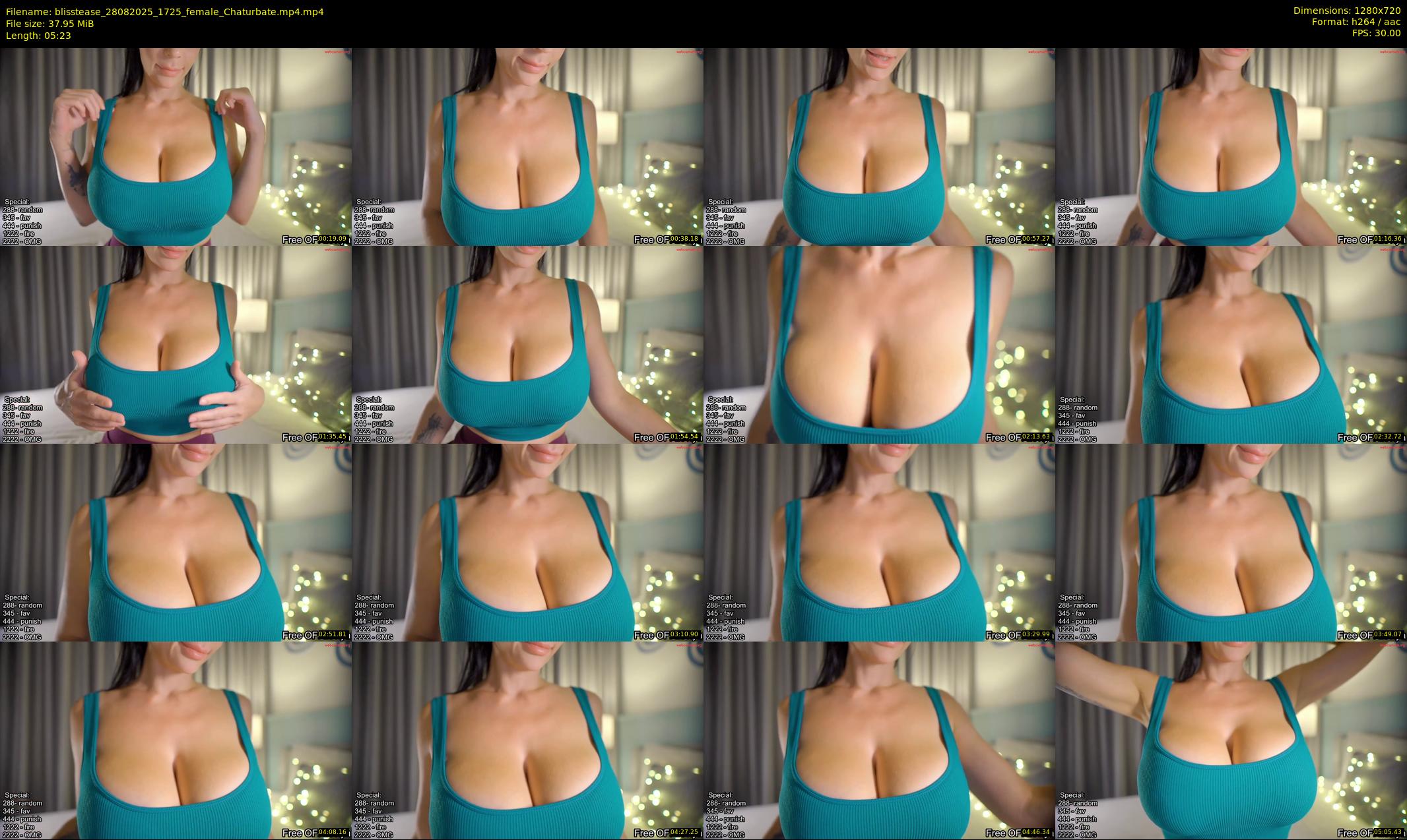 blisstease — 6 minute Chaturbate female cam show recording, 720p, Aug 28, 2025