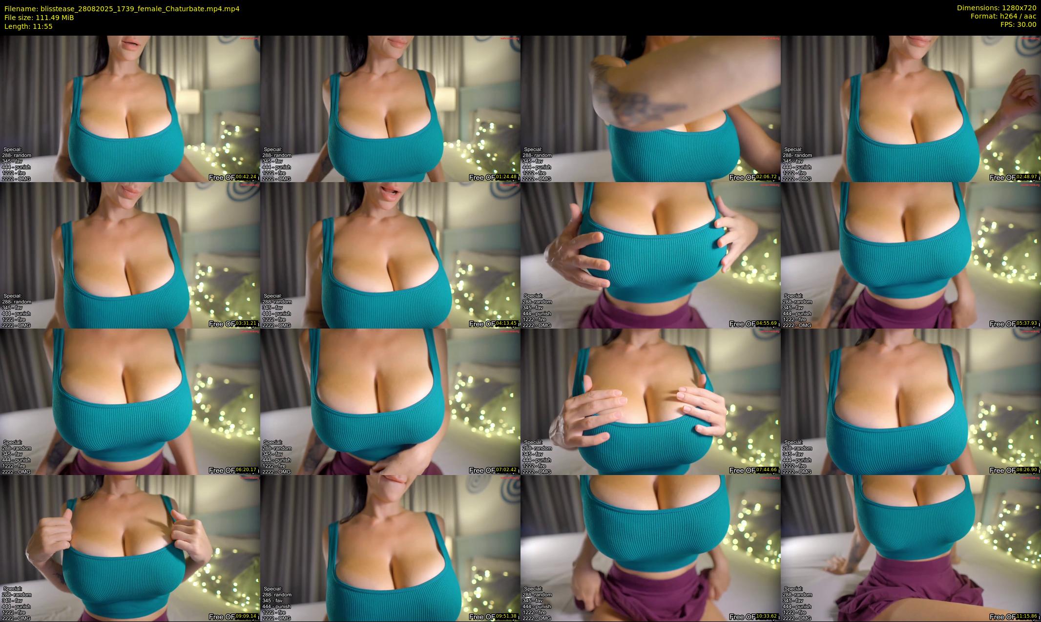 blisstease — 12 minute Chaturbate female cam show recording, 720p, Aug 28, 2025