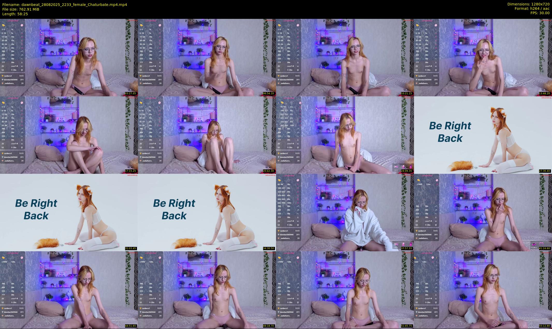 dawnbeat — 59 minute Chaturbate female cam show recording, 720p, Aug 28, 2025