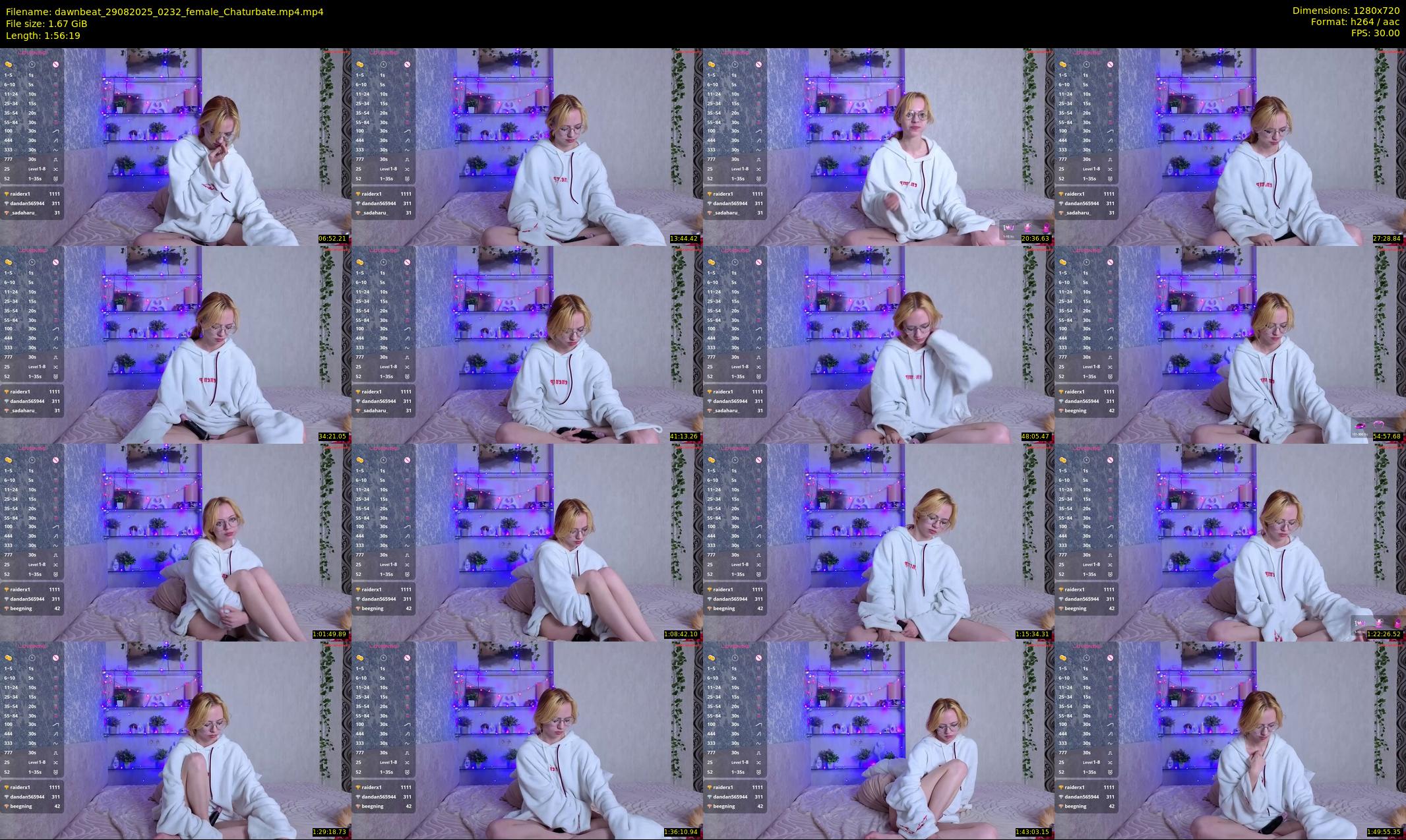 dawnbeat — 117 minute Chaturbate female cam show recording, 720p, Aug 29, 2025