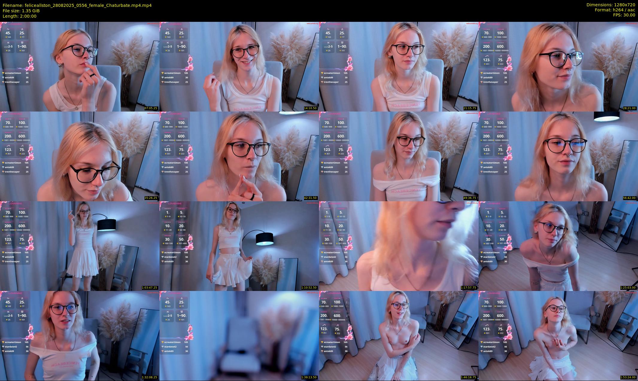 feliceallston — 120 minute Chaturbate female cam show recording, 720p, Aug 28, 2025