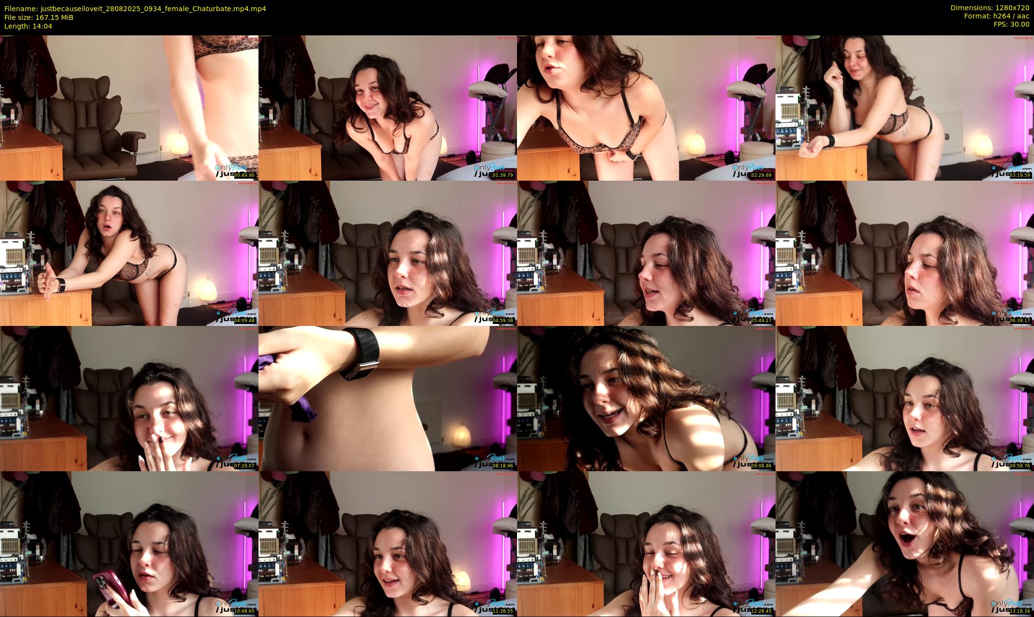 justbecauseiloveit — 15 minute Chaturbate female cam show recording, 720p, Aug 28, 2025