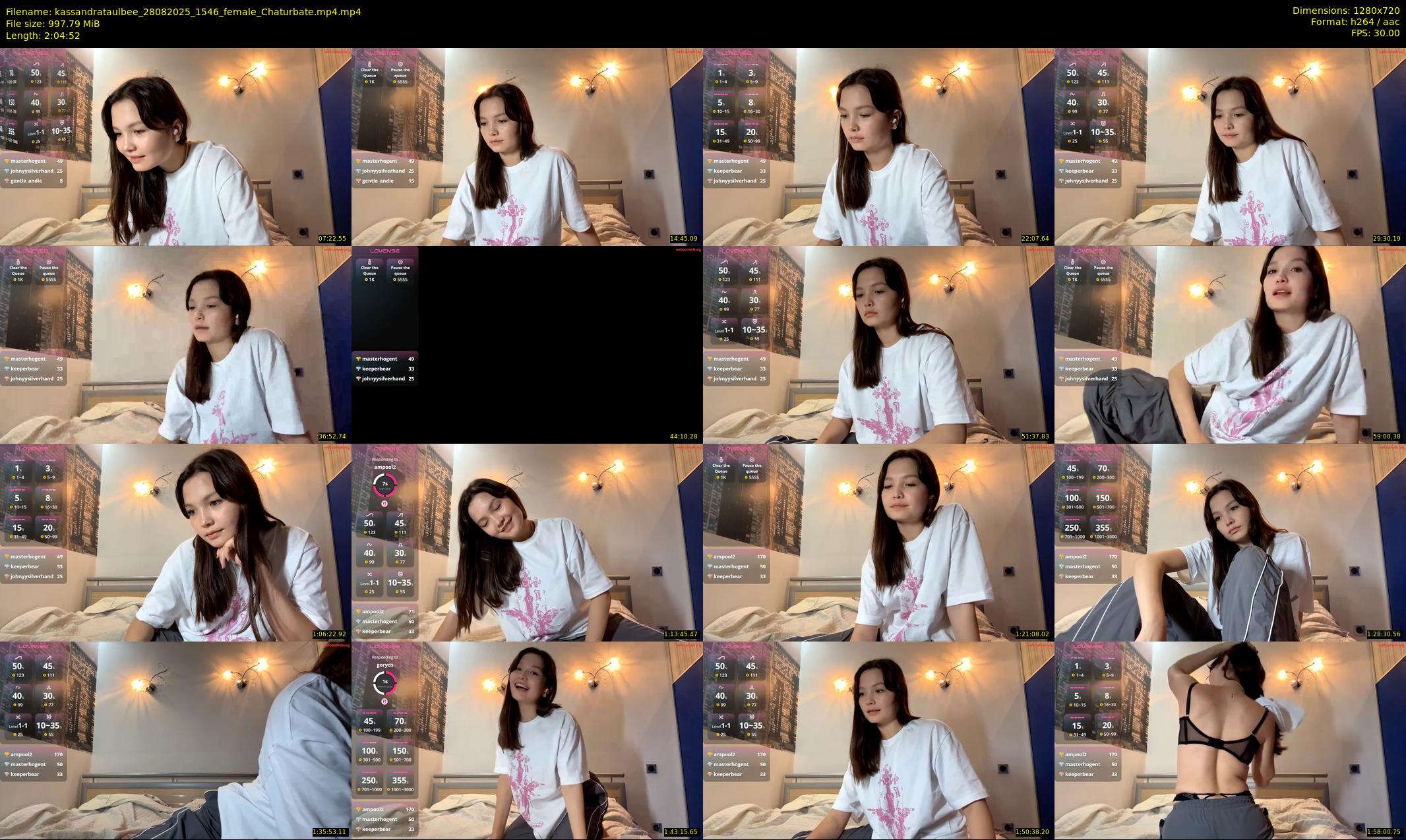 kassandrataulbee — 125 minute Chaturbate female cam show recording, 720p, Aug 28, 2025