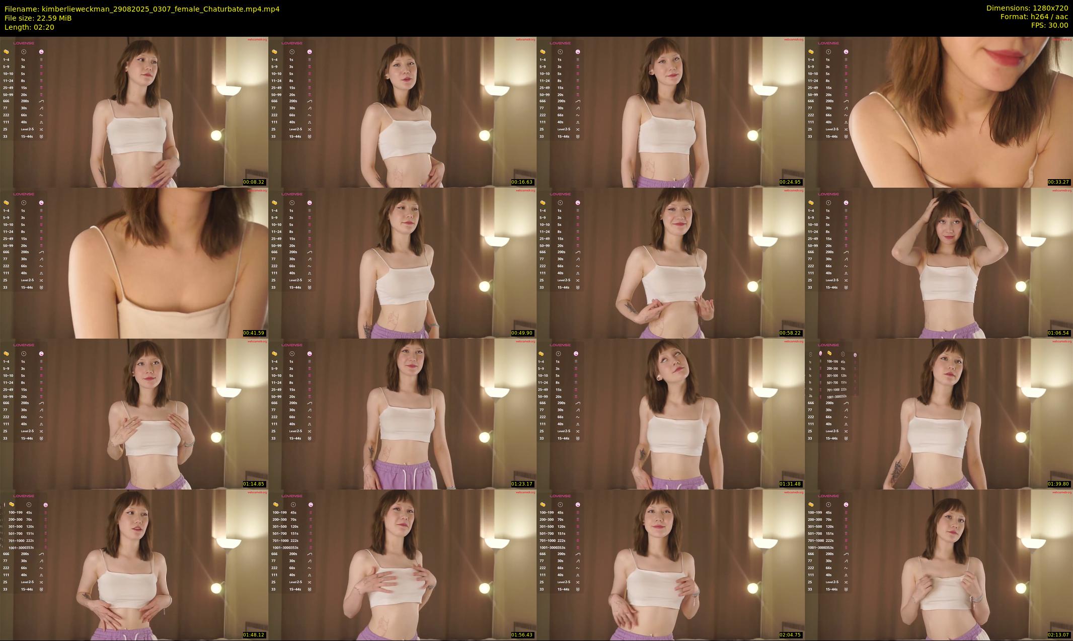 kimberlieweckman — 3 minute Chaturbate female cam show recording, 720p, Aug 29, 2025