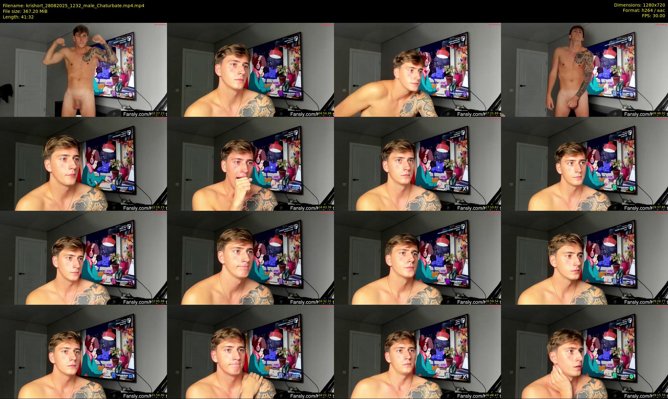 krishort — 42 minute Chaturbate male cam show recording, 720p, Aug 28, 2025