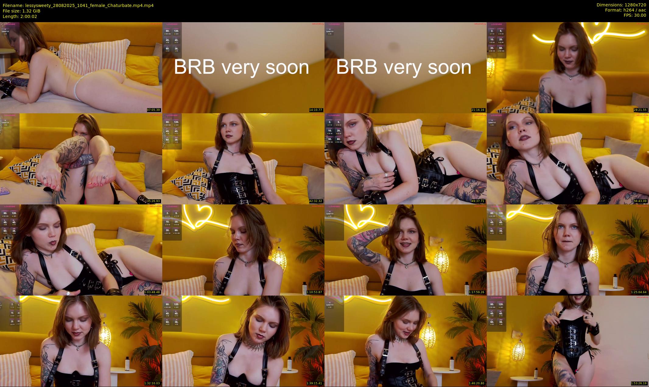 lessysweety — 121 minute Chaturbate female cam show recording, 720p, Aug 28, 2025