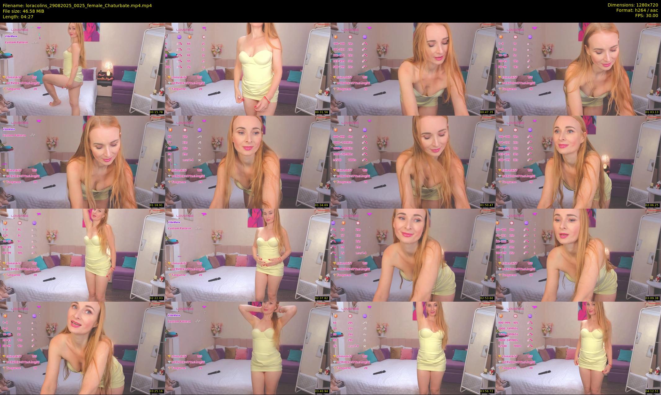 loracolins — 5 minute Chaturbate female cam show recording, 720p, Aug 29, 2025