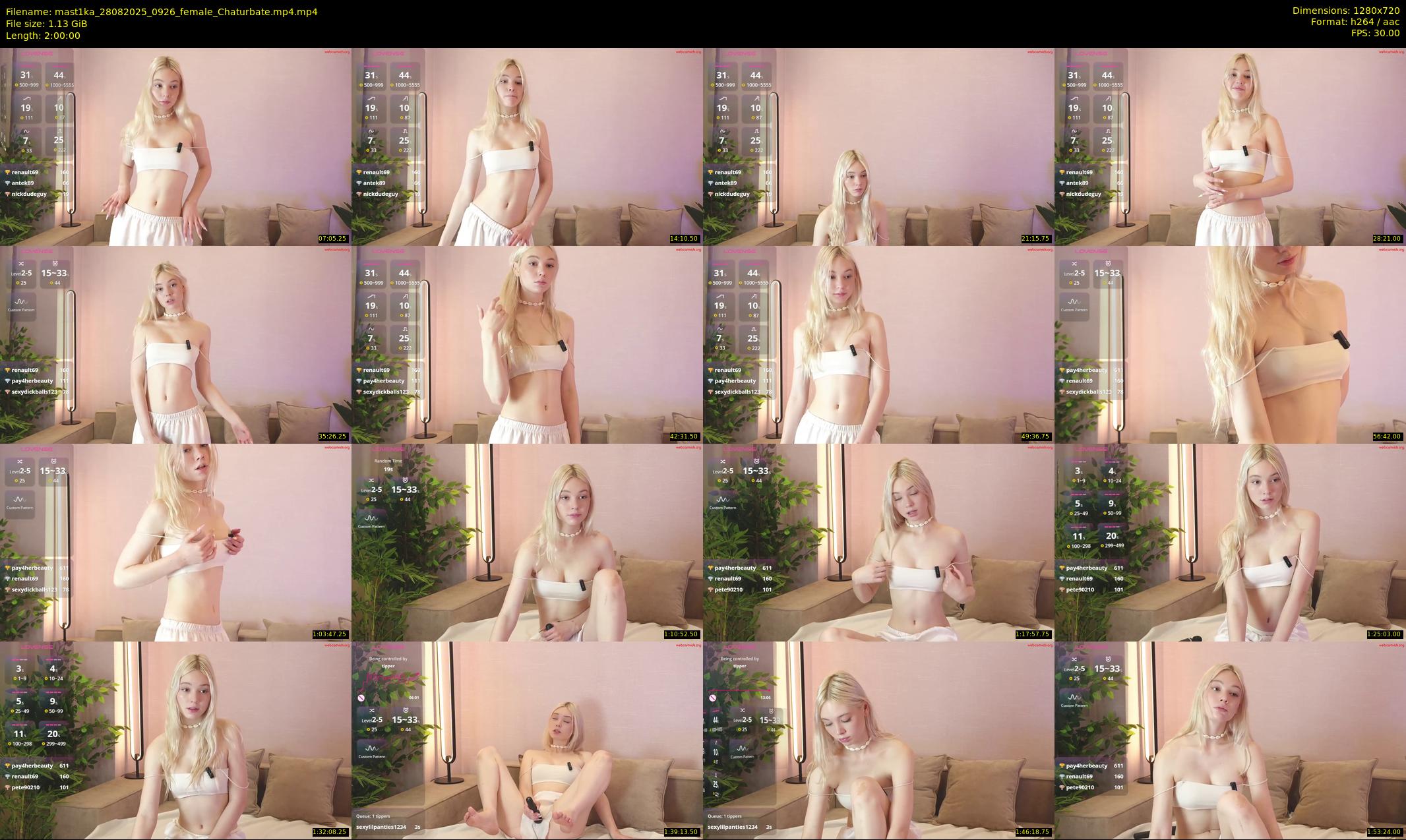 mast1ka — 120 minute Chaturbate female cam show recording, 720p, Aug 28, 2025