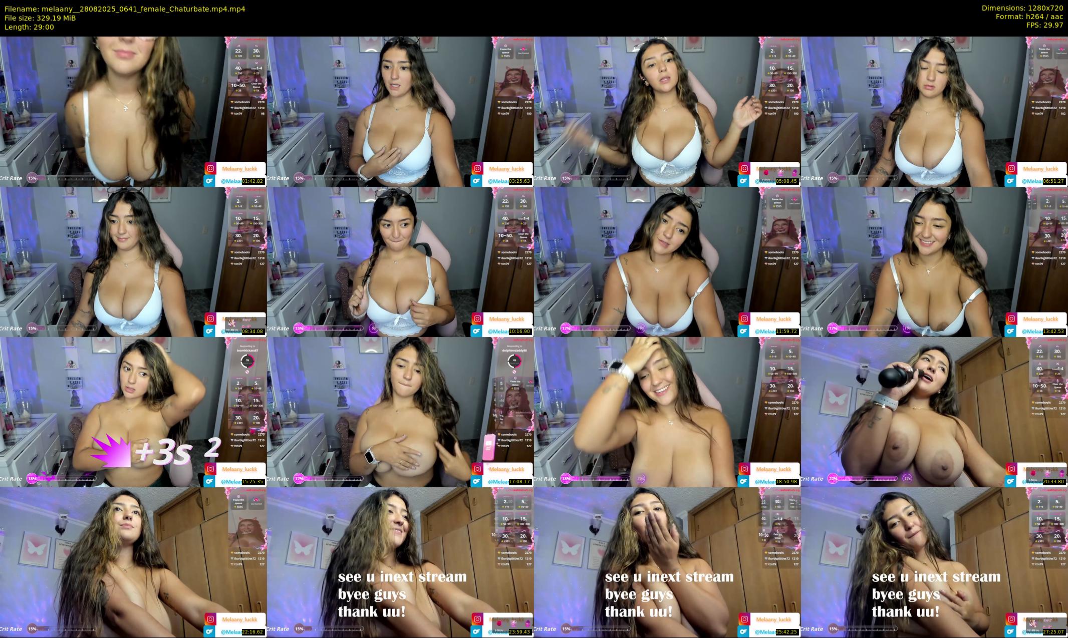 melaany_ — 29 minute Chaturbate female cam show recording, 720p, Aug 28, 2025