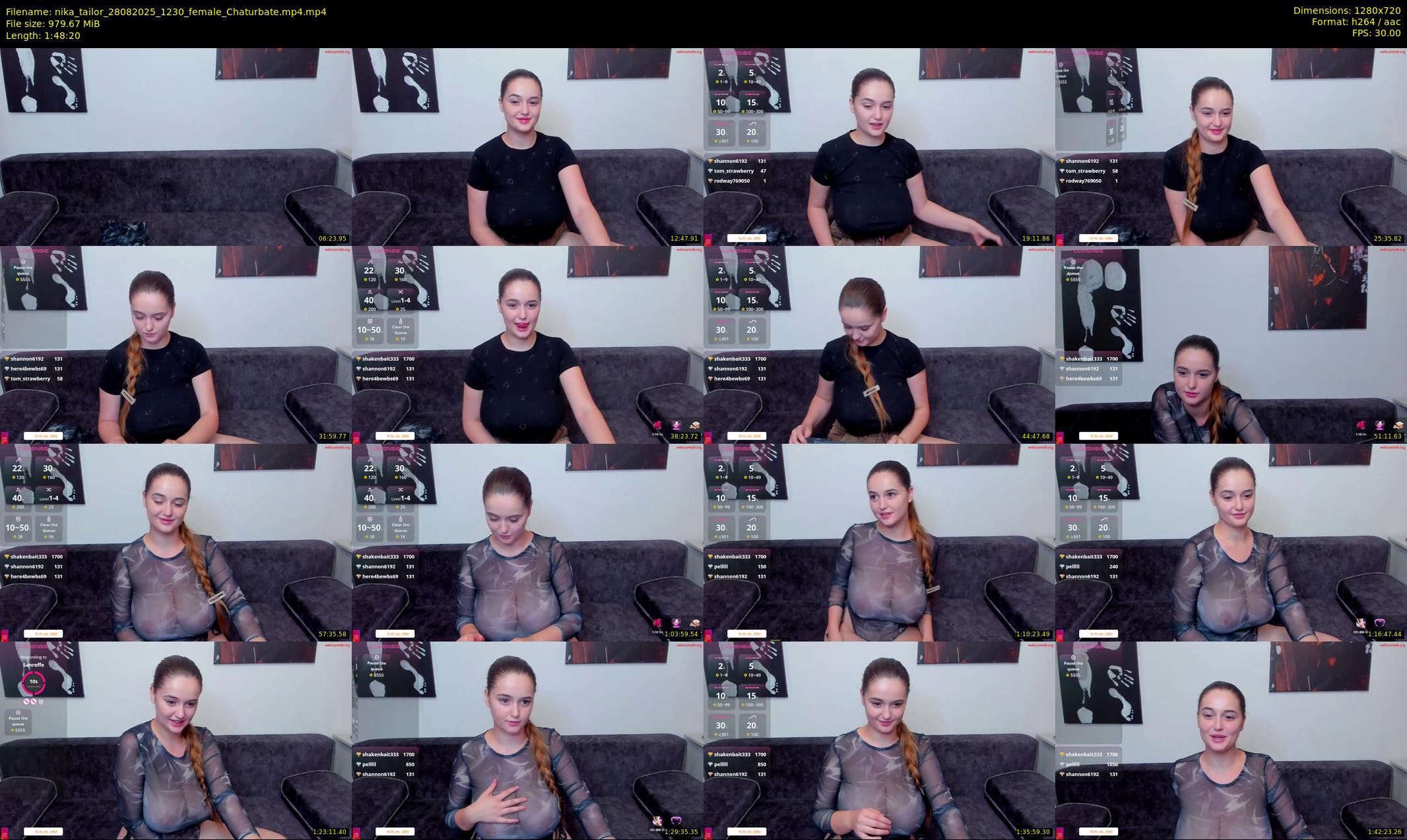 nika_tailor — 109 minute Chaturbate female cam show recording, 720p, Aug 28, 2025