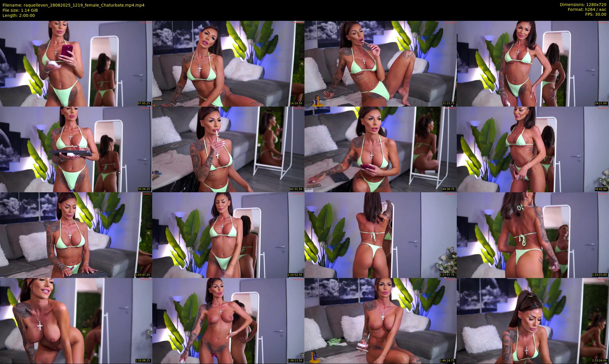 raquellevon — 120 minute Chaturbate female cam show recording, 720p, Aug 28, 2025
