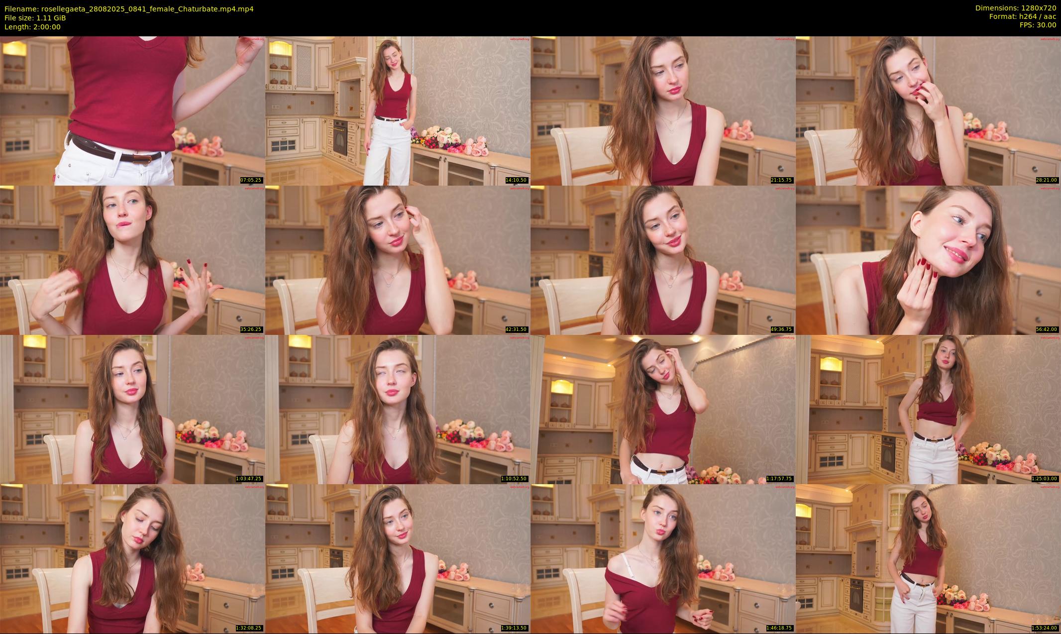 rosellegaeta — 120 minute Chaturbate female cam show recording, 720p, Aug 28, 2025