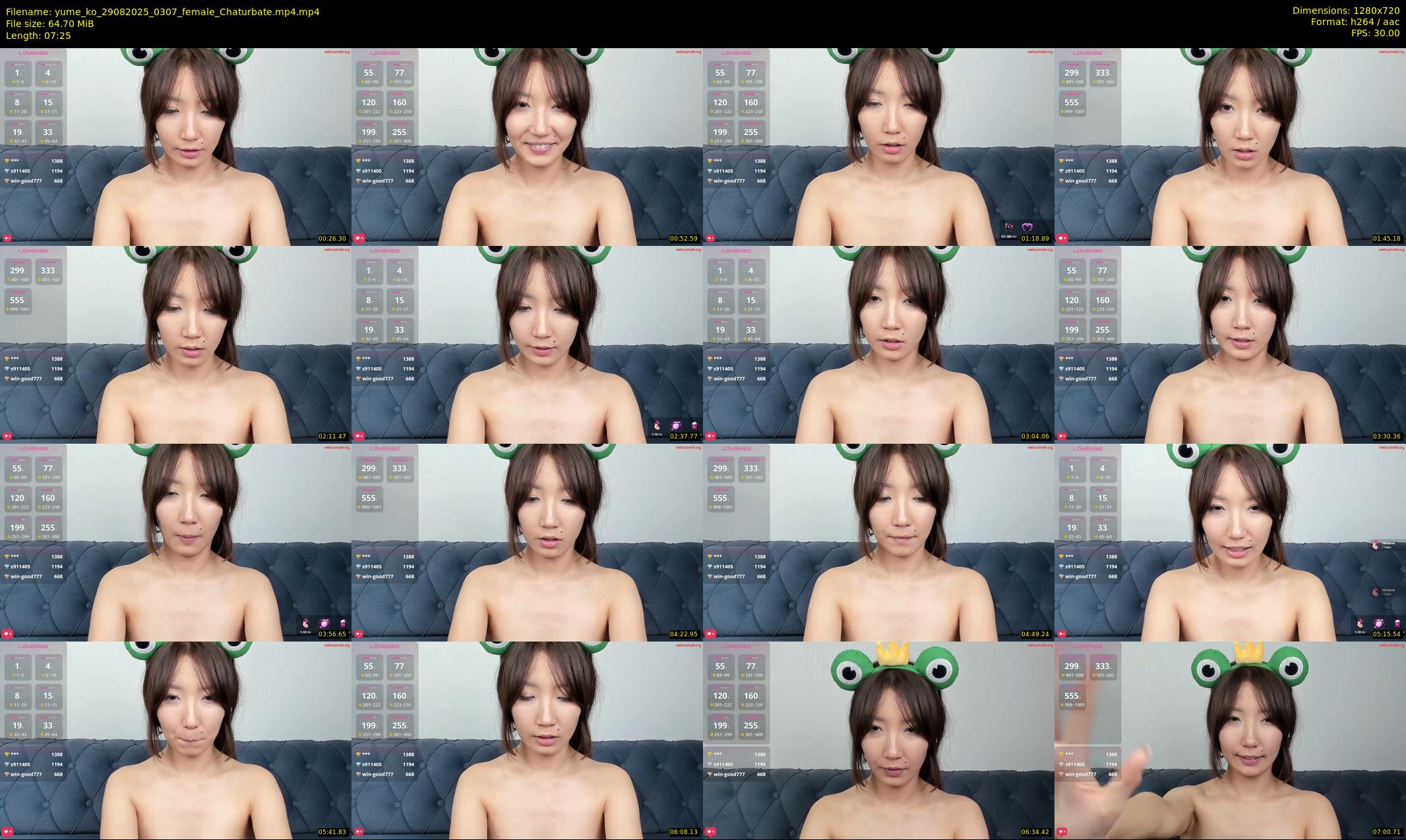 yume_ko — 8 minute Chaturbate female cam show recording, 720p, Aug 29, 2025