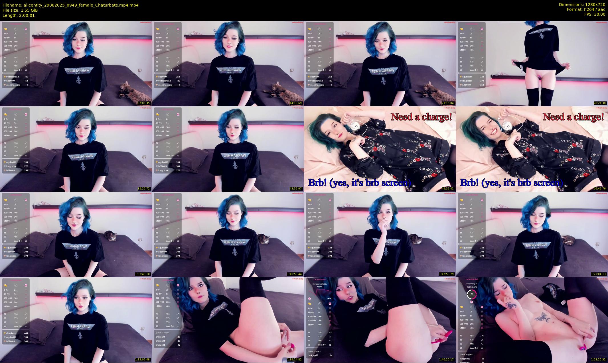 alicentity — 121 minute Chaturbate female cam show recording, 720p, Aug 29, 2025