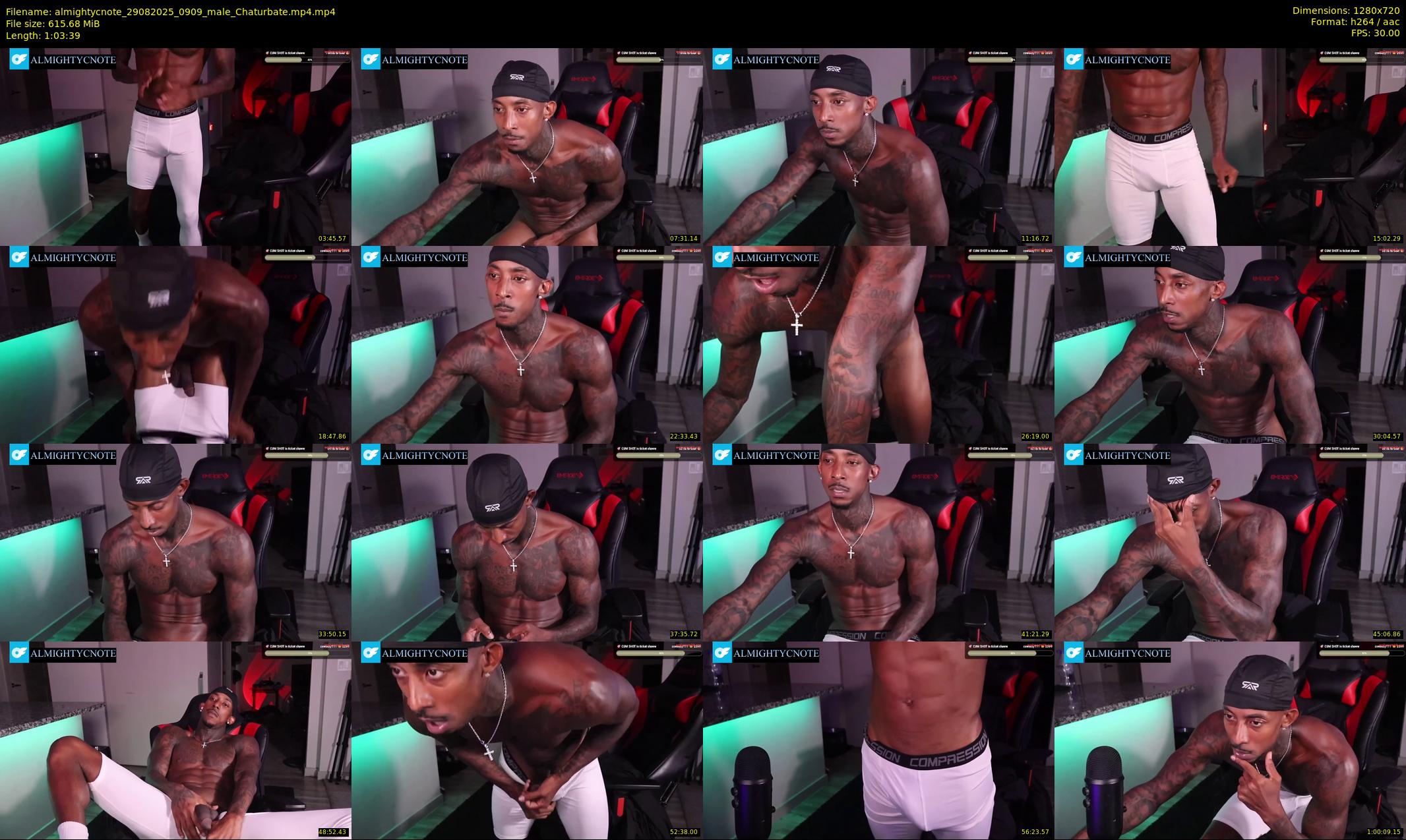 almightycnote — 64 minute Chaturbate male cam show recording, 720p, Aug 29, 2025