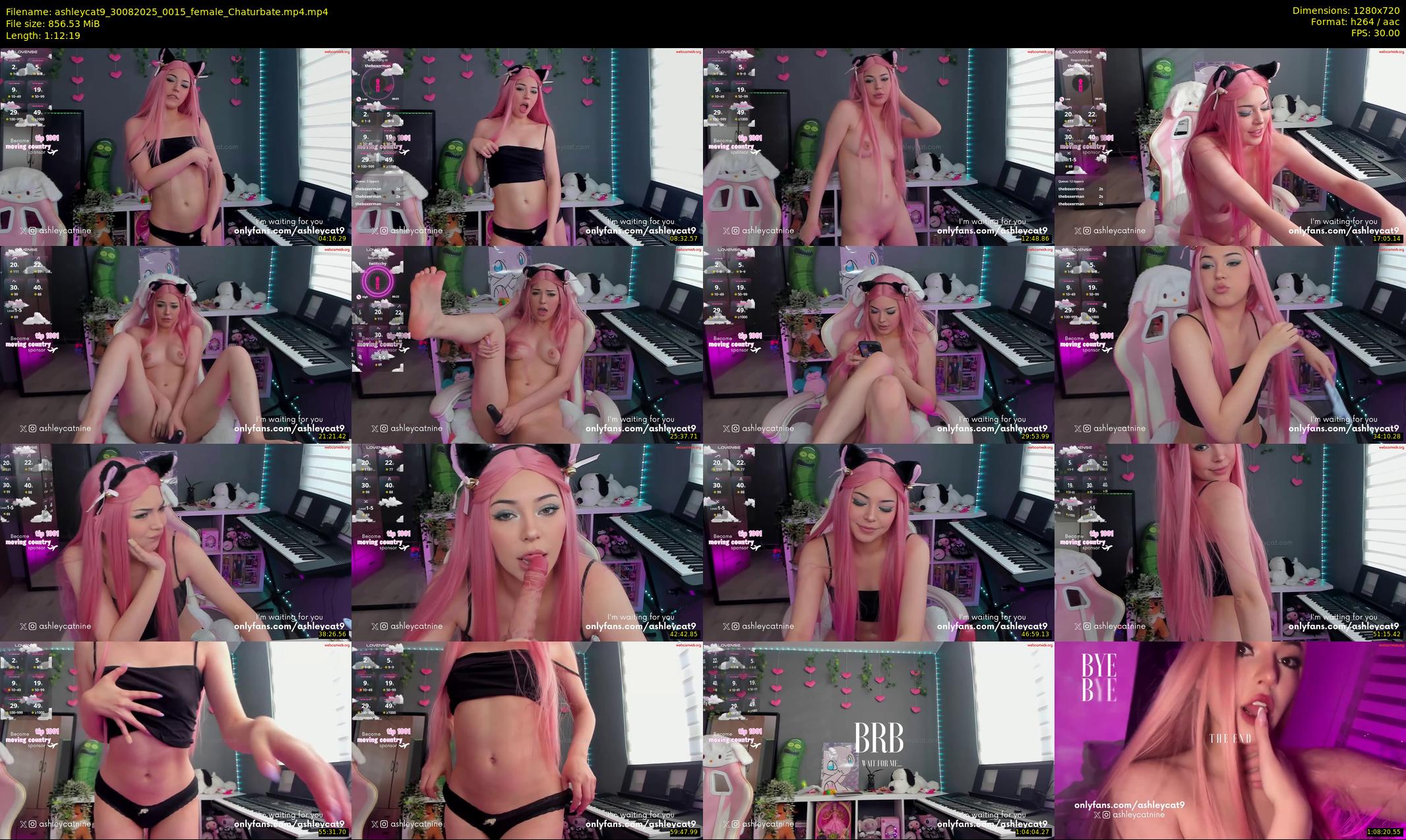 ashleycat9 — 73 minute Chaturbate female cam show recording, 720p, Aug 30, 2025