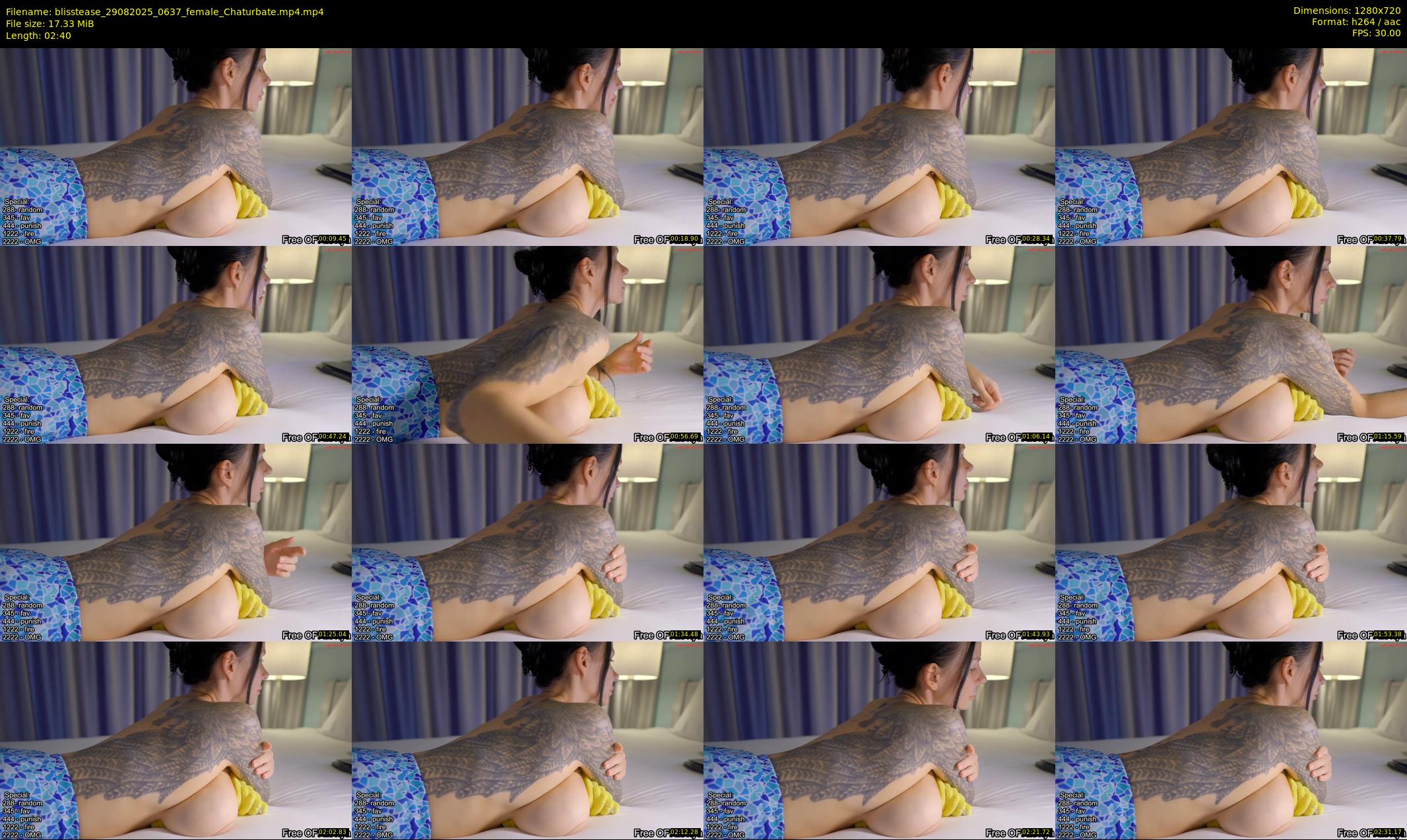 blisstease — 3 minute Chaturbate female cam show recording, 720p, Aug 29, 2025