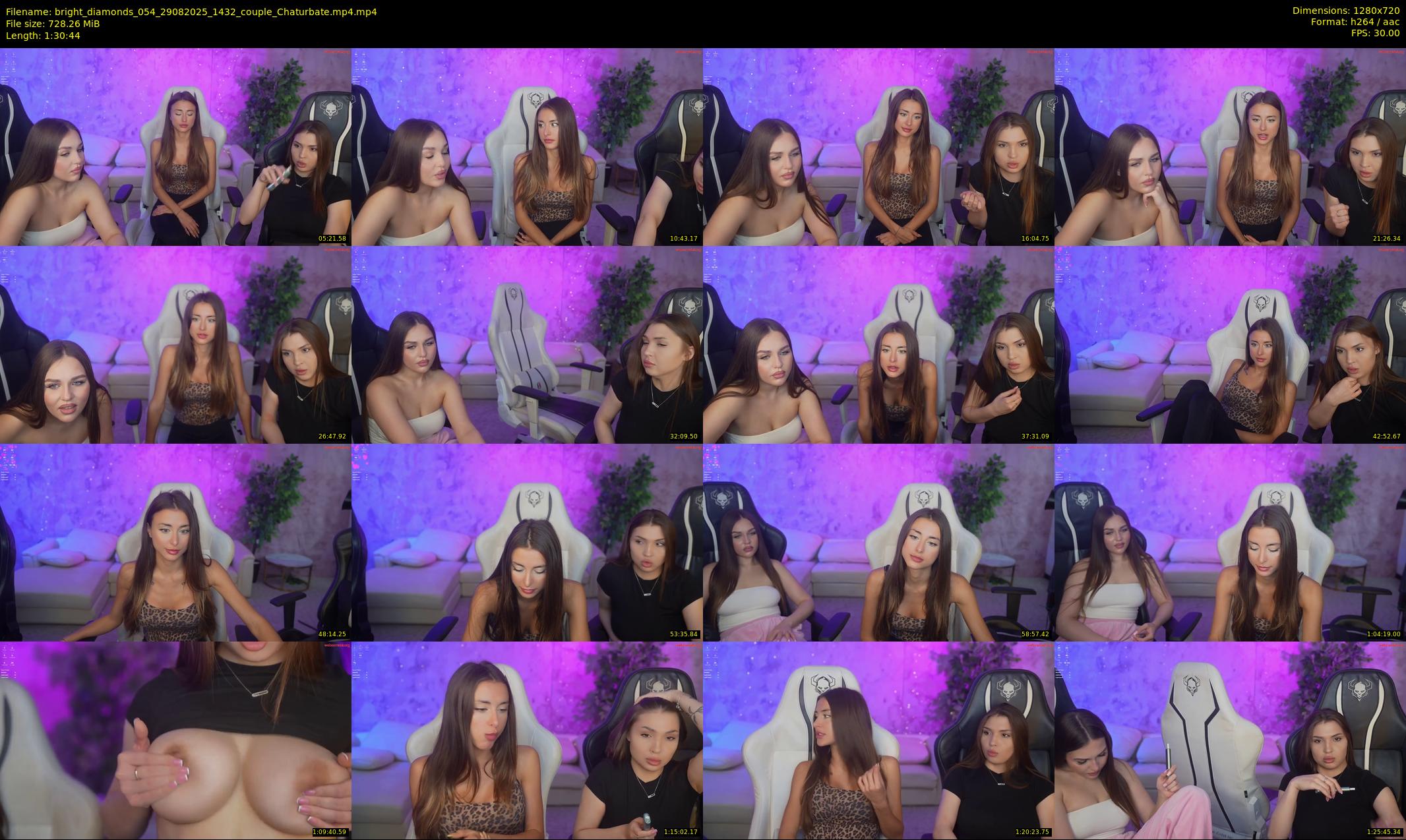bright_diamonds_054 — 91 minute Chaturbate couple cam show recording, 720p, Aug 29, 2025