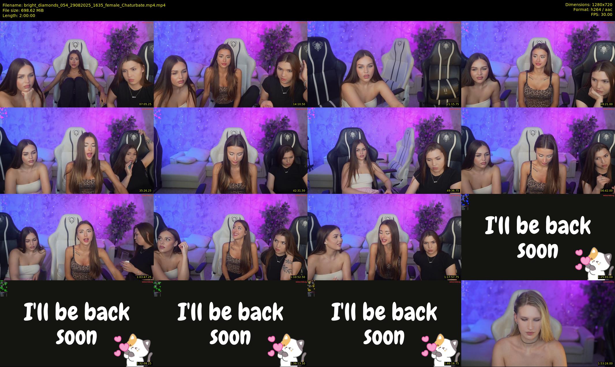bright_diamonds_054 — 120 minute Chaturbate couple cam show recording, 720p, Aug 29, 2025