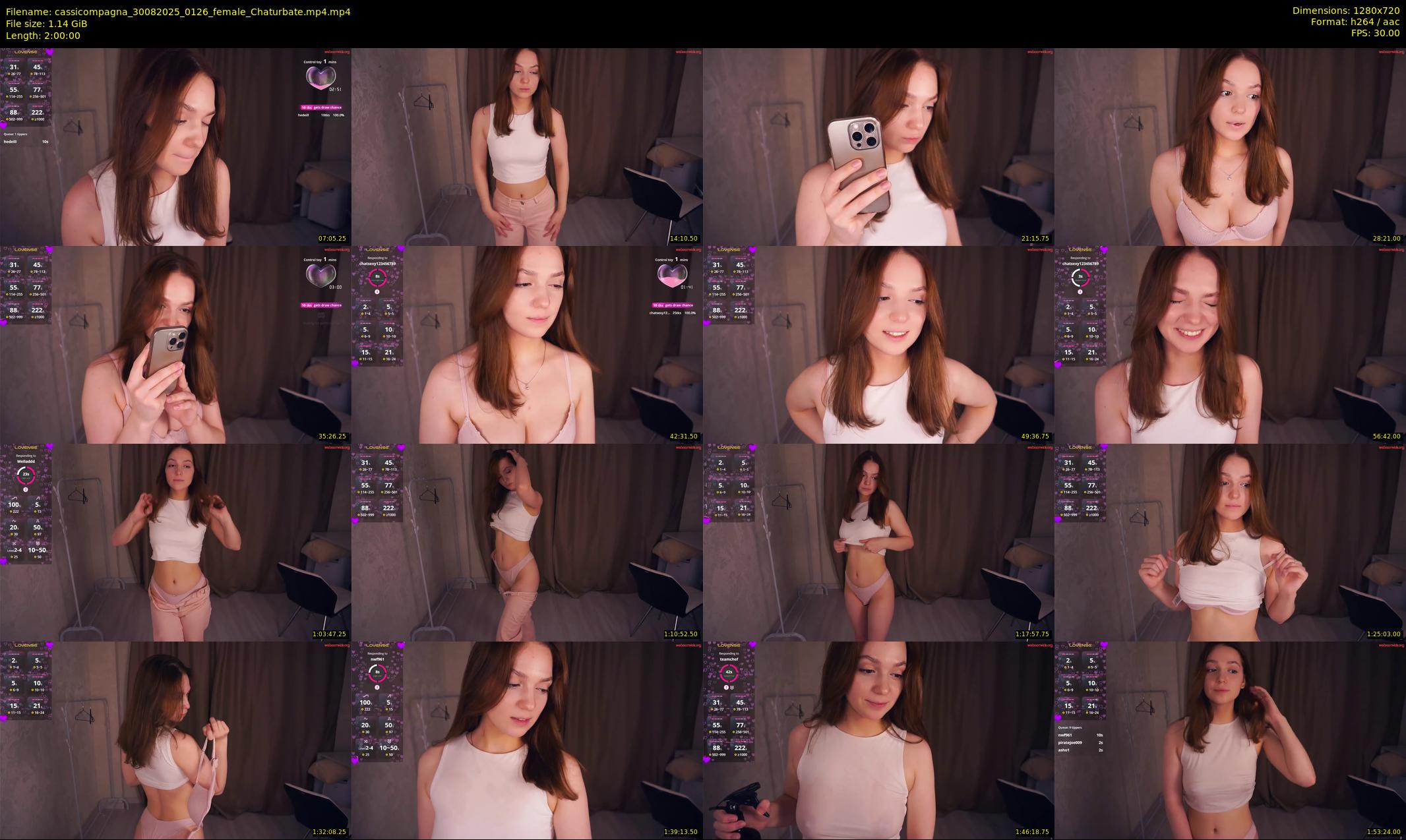 cassicompagna — 120 minute Chaturbate female cam show recording, 720p, Aug 30, 2025
