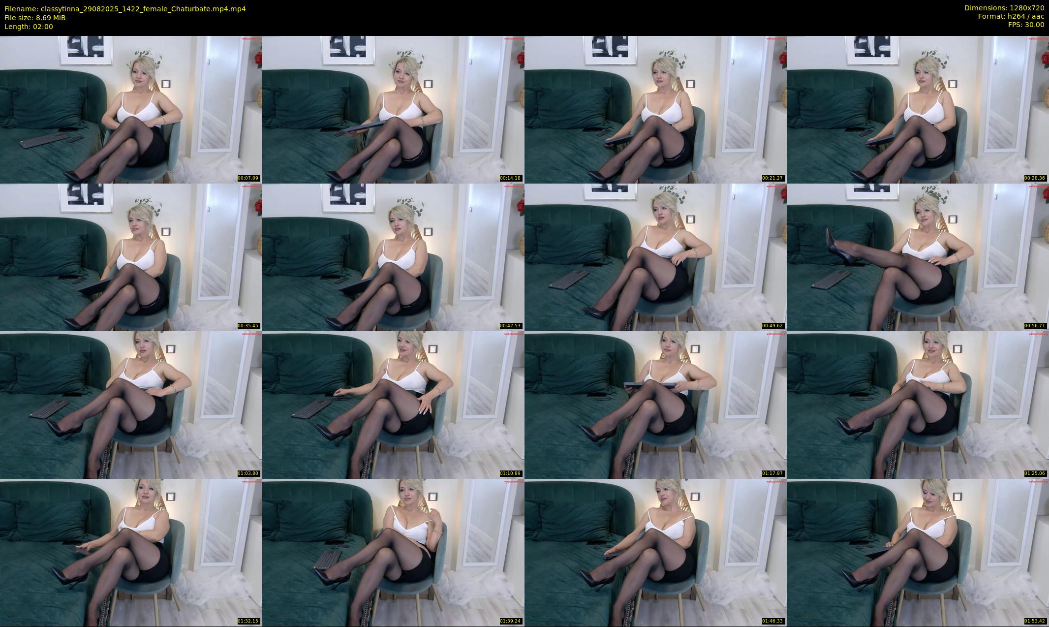 classytinna — 2 minute Chaturbate female cam show recording, 720p, Aug 29, 2025