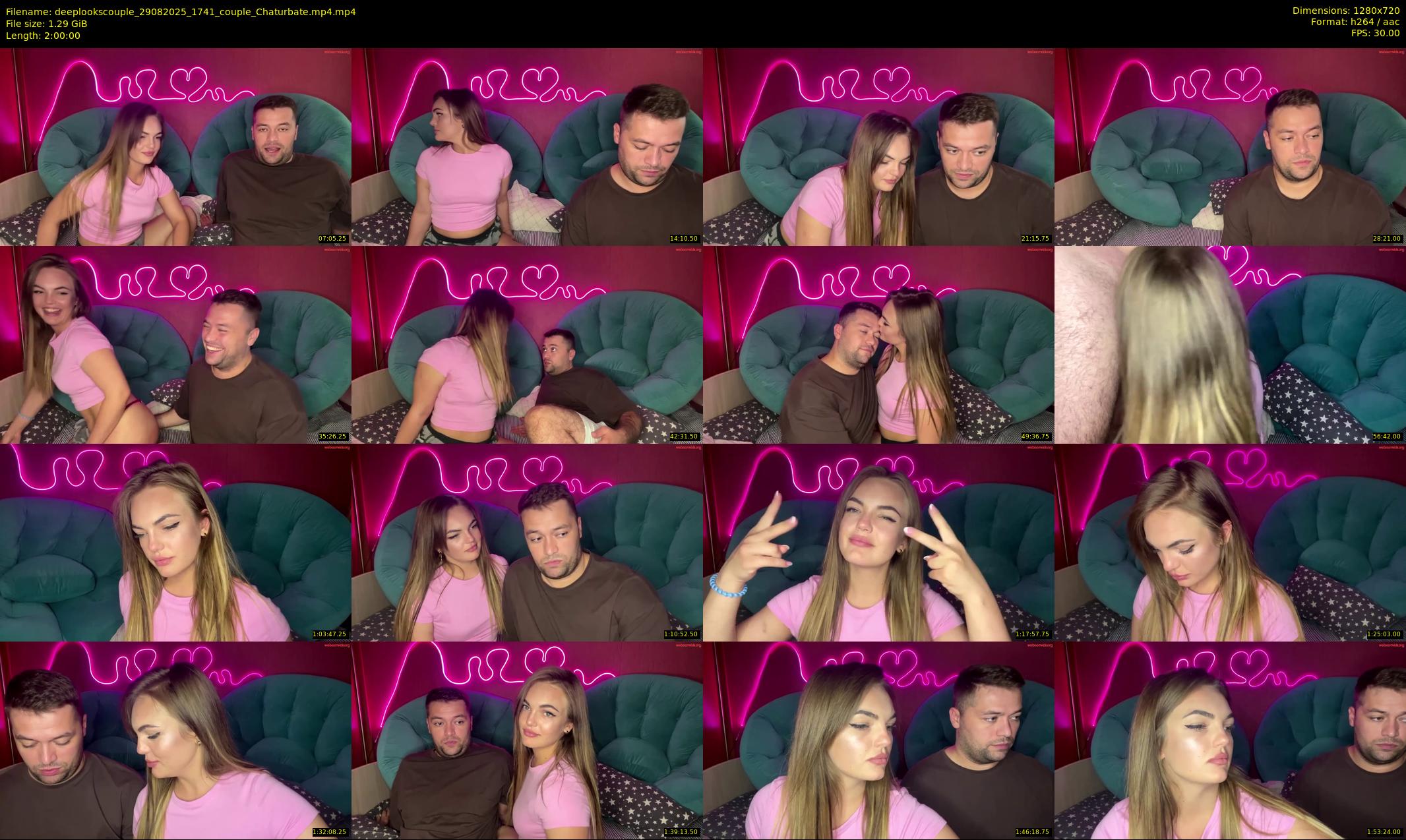 deeplookscouple — 120 minute Chaturbate couple cam show recording, 720p, Aug 29, 2025