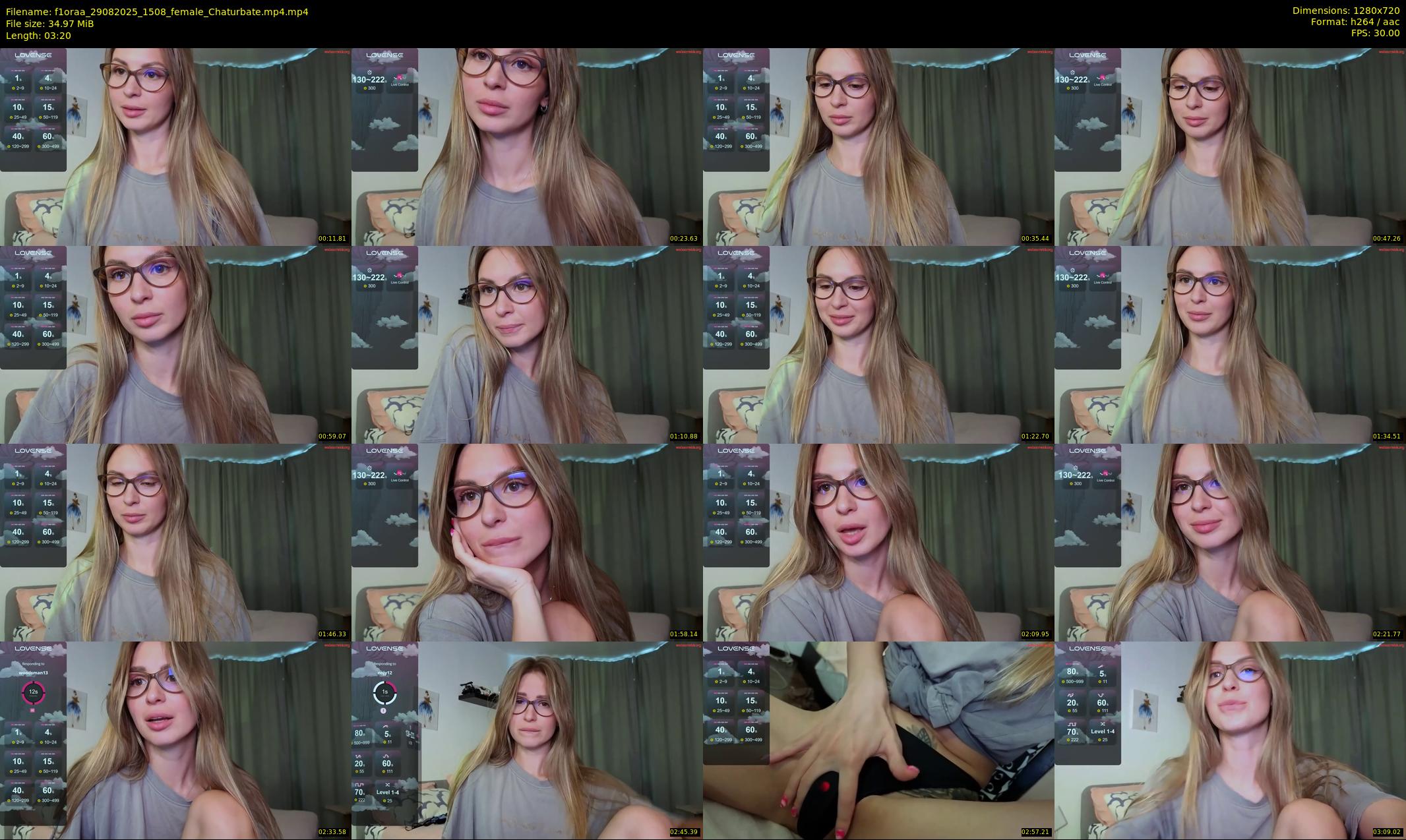 f1oraa — 4 minute Chaturbate female cam show recording, 720p, Aug 29, 2025